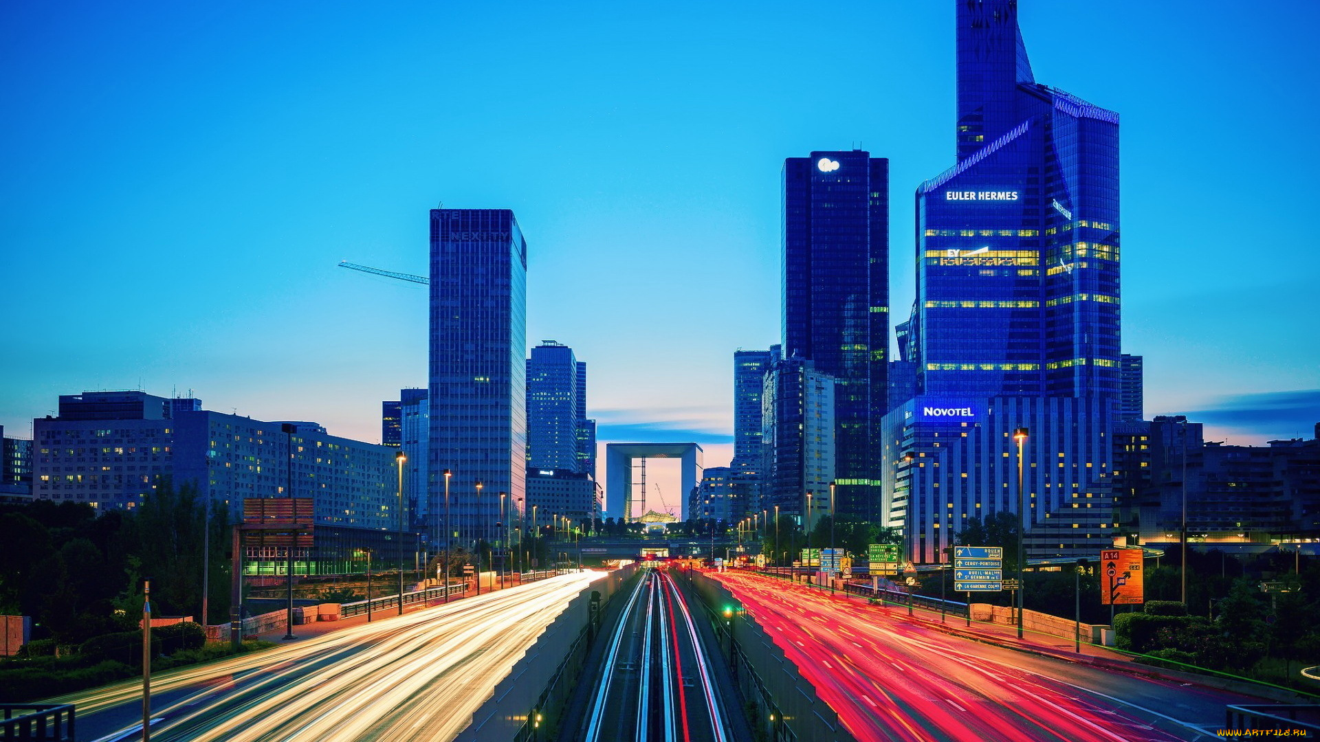 города, париж, , франция, дома, трафик, столица, улица, огни, город, здания