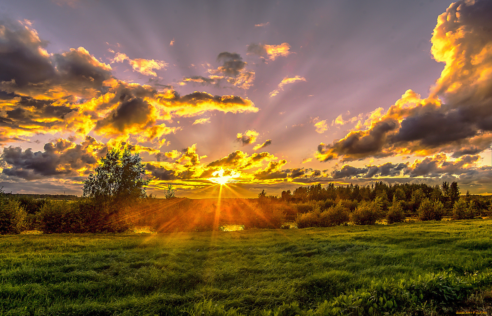 природа, восходы, закаты, натура