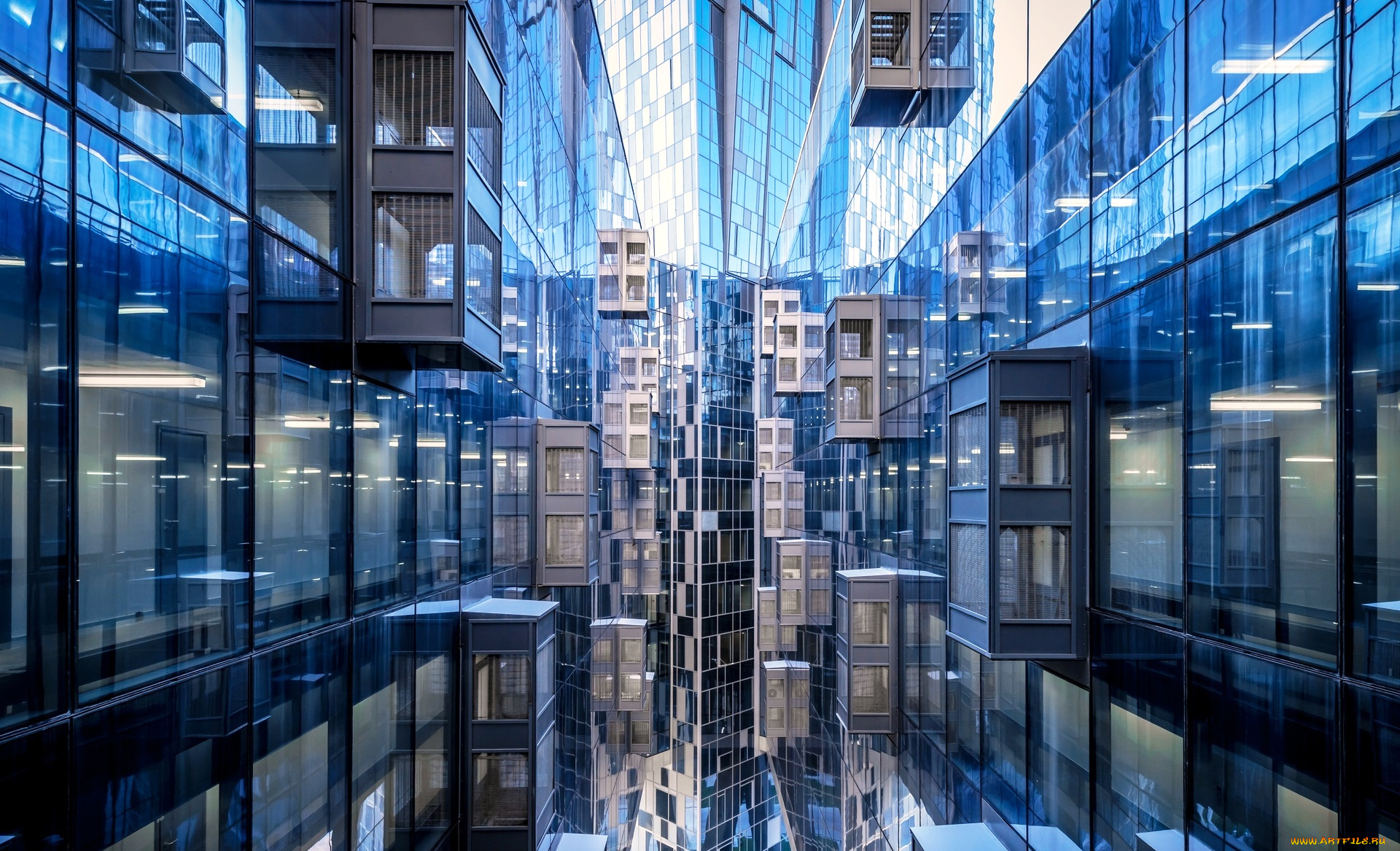 дом, на, мосфильмовской, города, москва, , россия, дом, здание, стекло, балконы