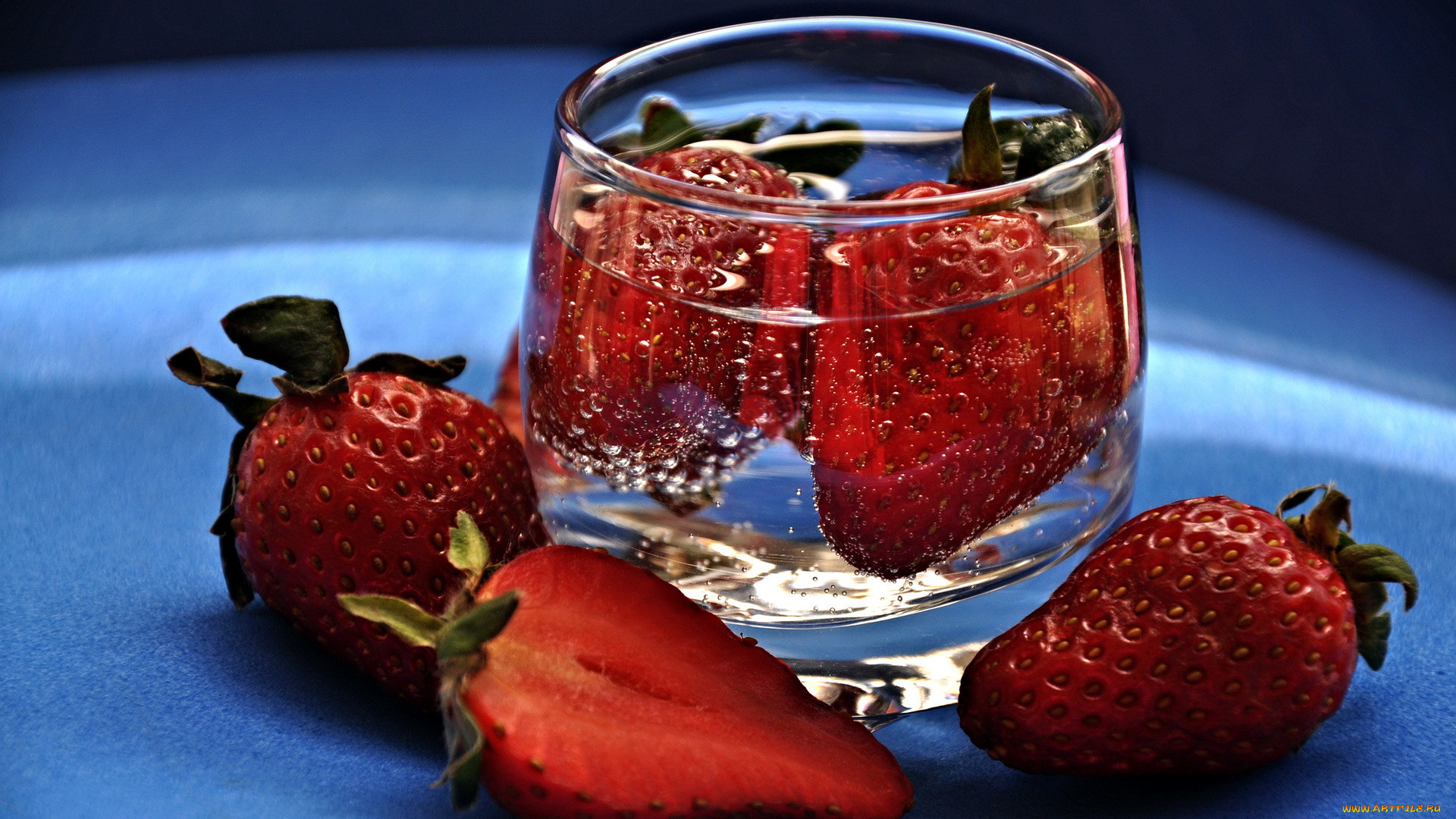 еда, клубника, , земляника, стакан, ягоды