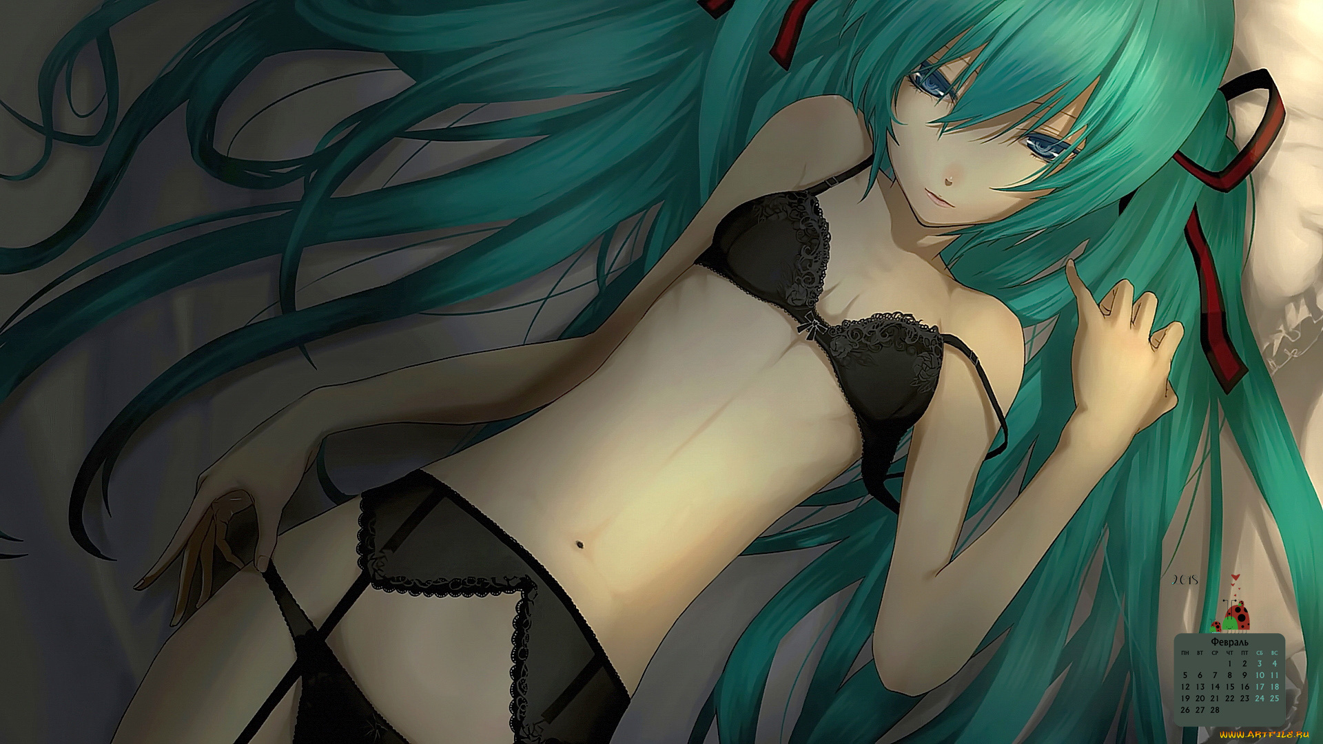 календари, аниме, 2018, взгляд, девушка