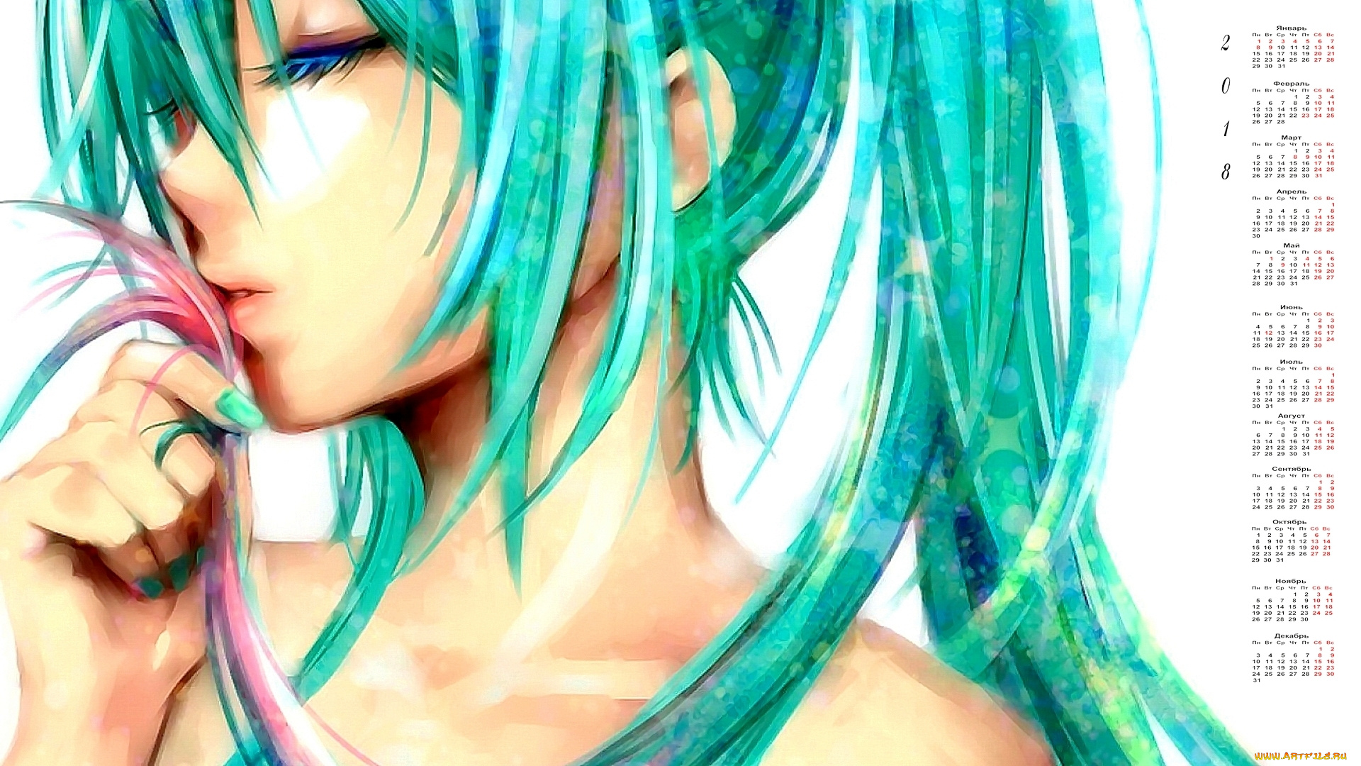 календари, аниме, профиль, 2018, девушка