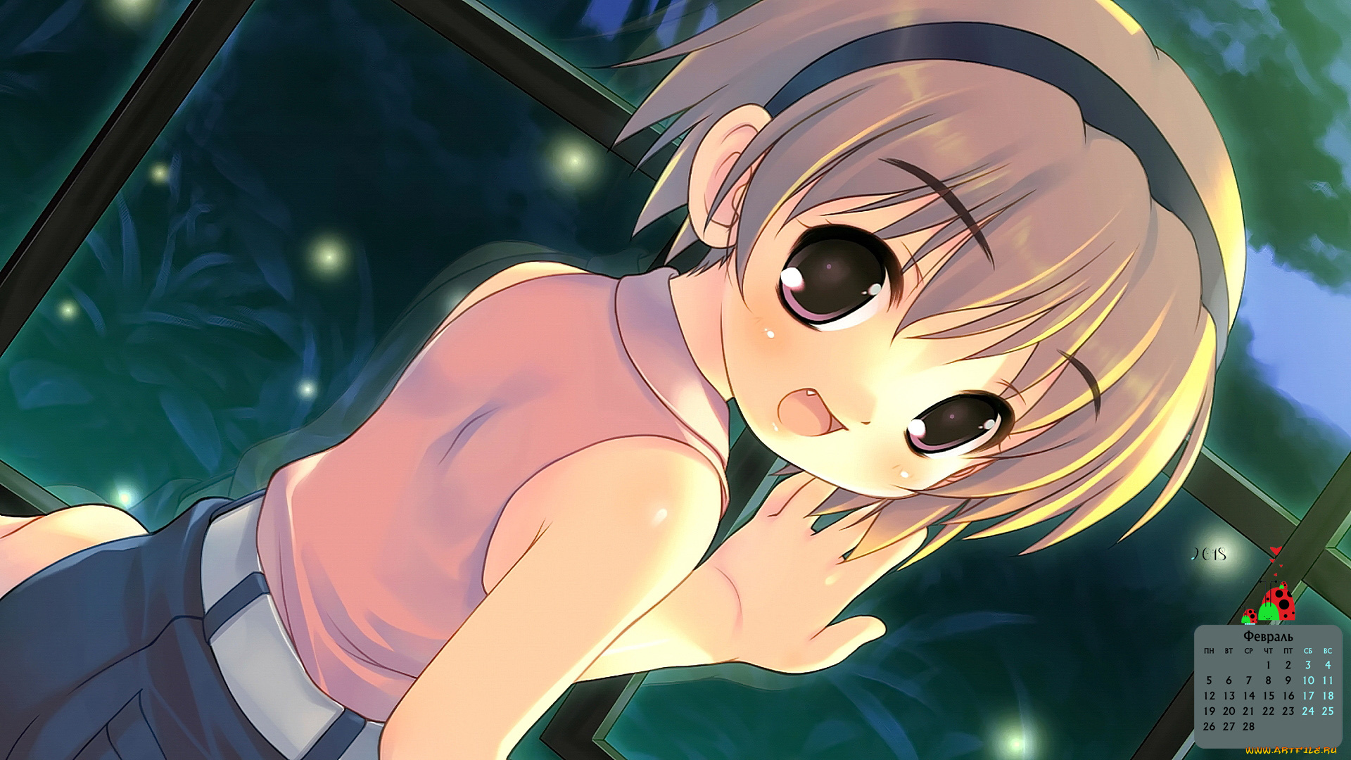 календари, аниме, взгляд, девушка, 2018