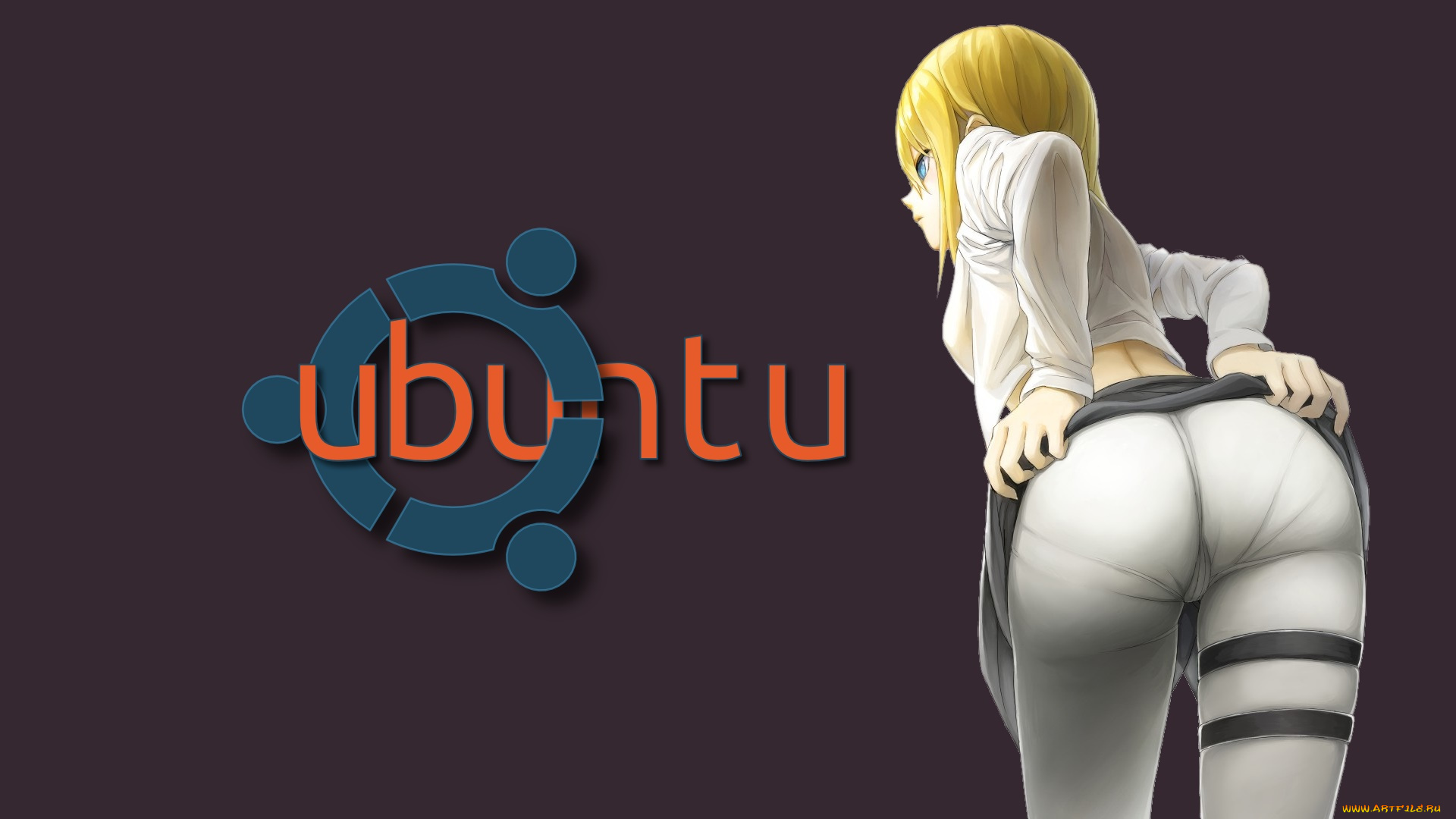 компьютеры, ubuntu, linux, фон, логотип