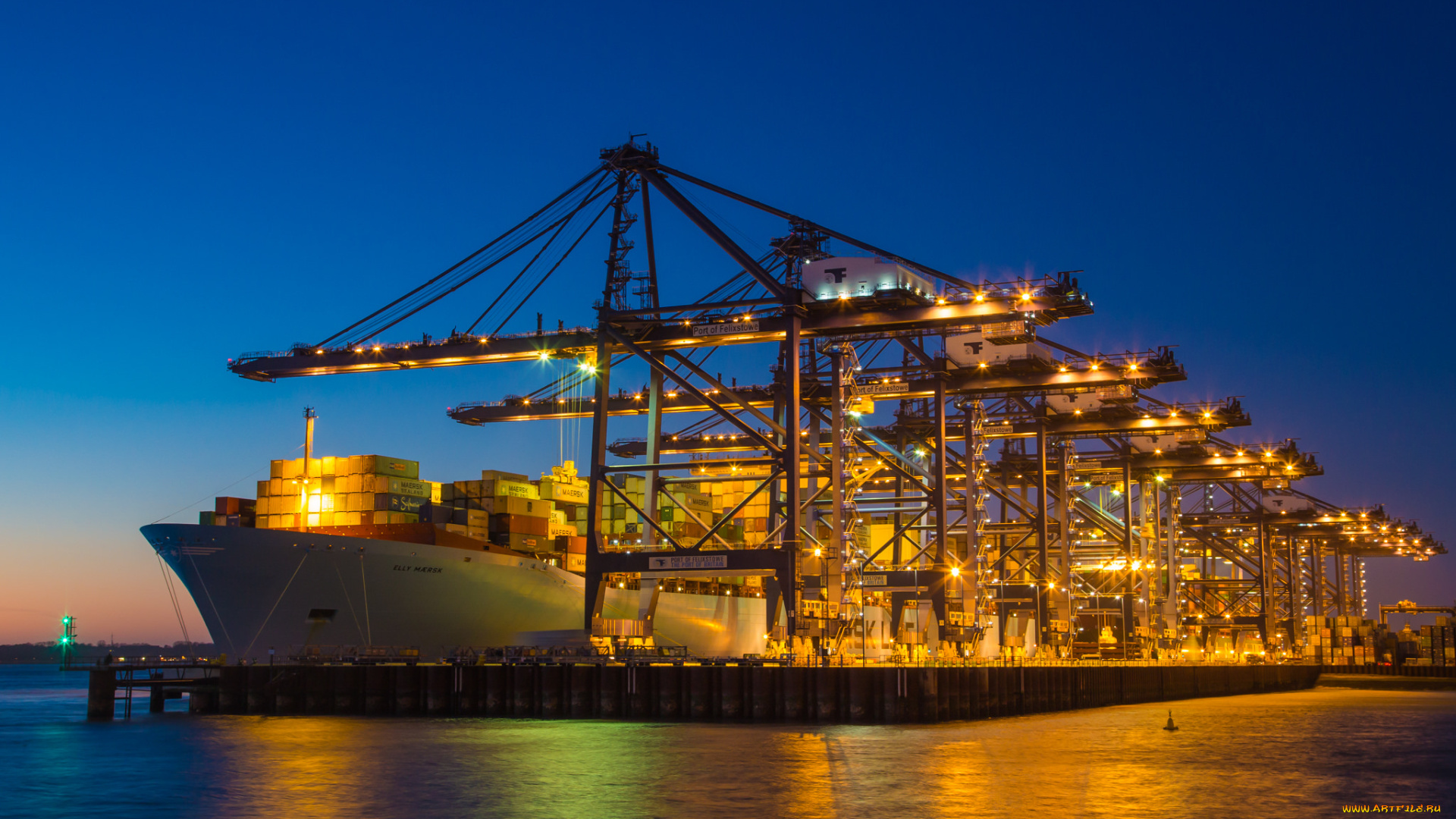 корабли, грузовые, суда, контейнеровоз