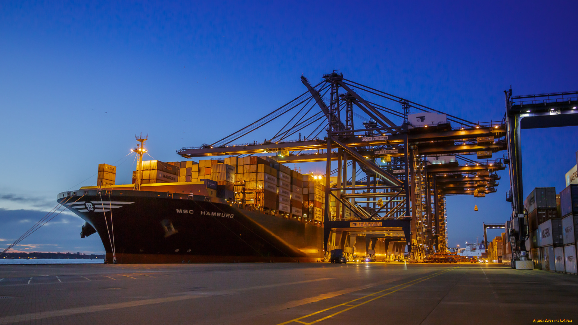 корабли, грузовые, суда, контейнеровоз