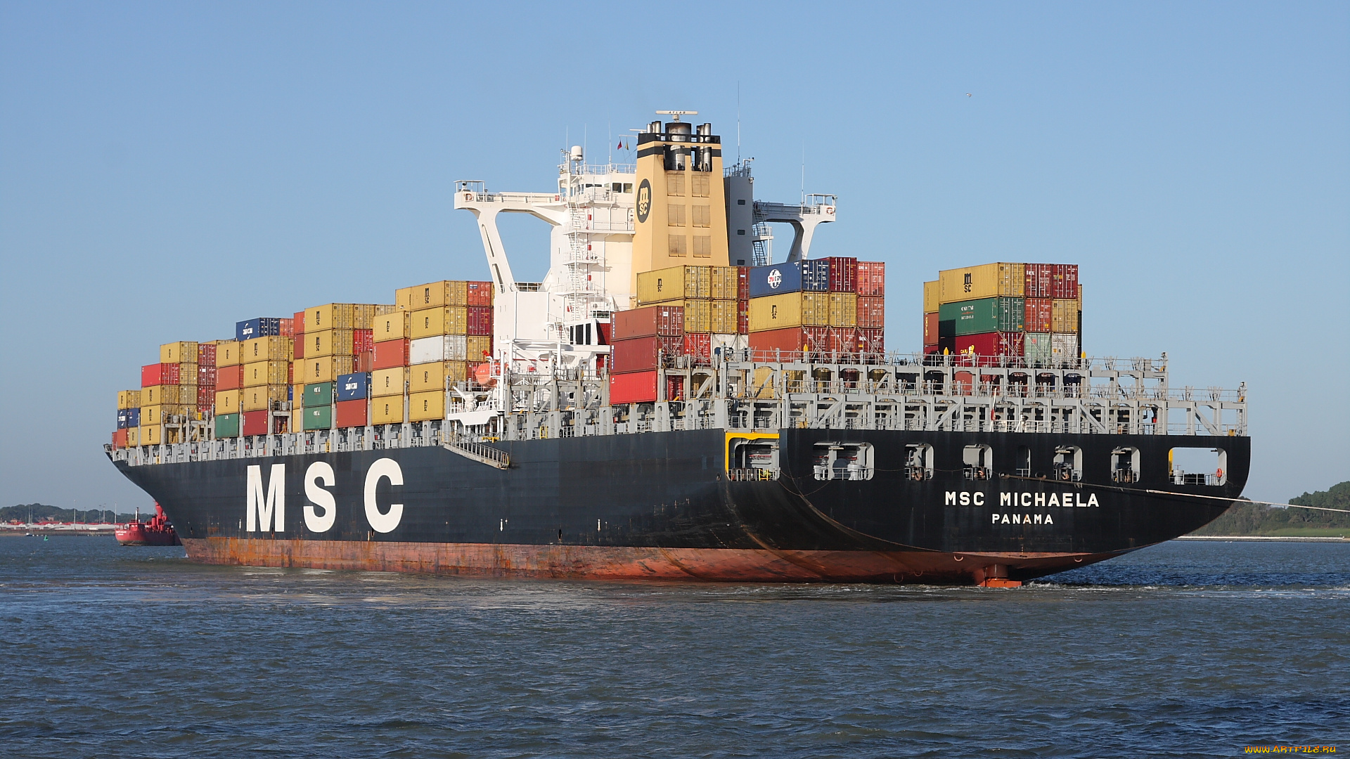 корабли, грузовые, суда, контейнеровоз