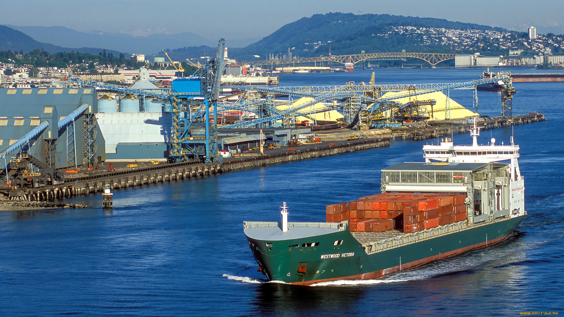 корабли, грузовые, суда, контейнеровоз