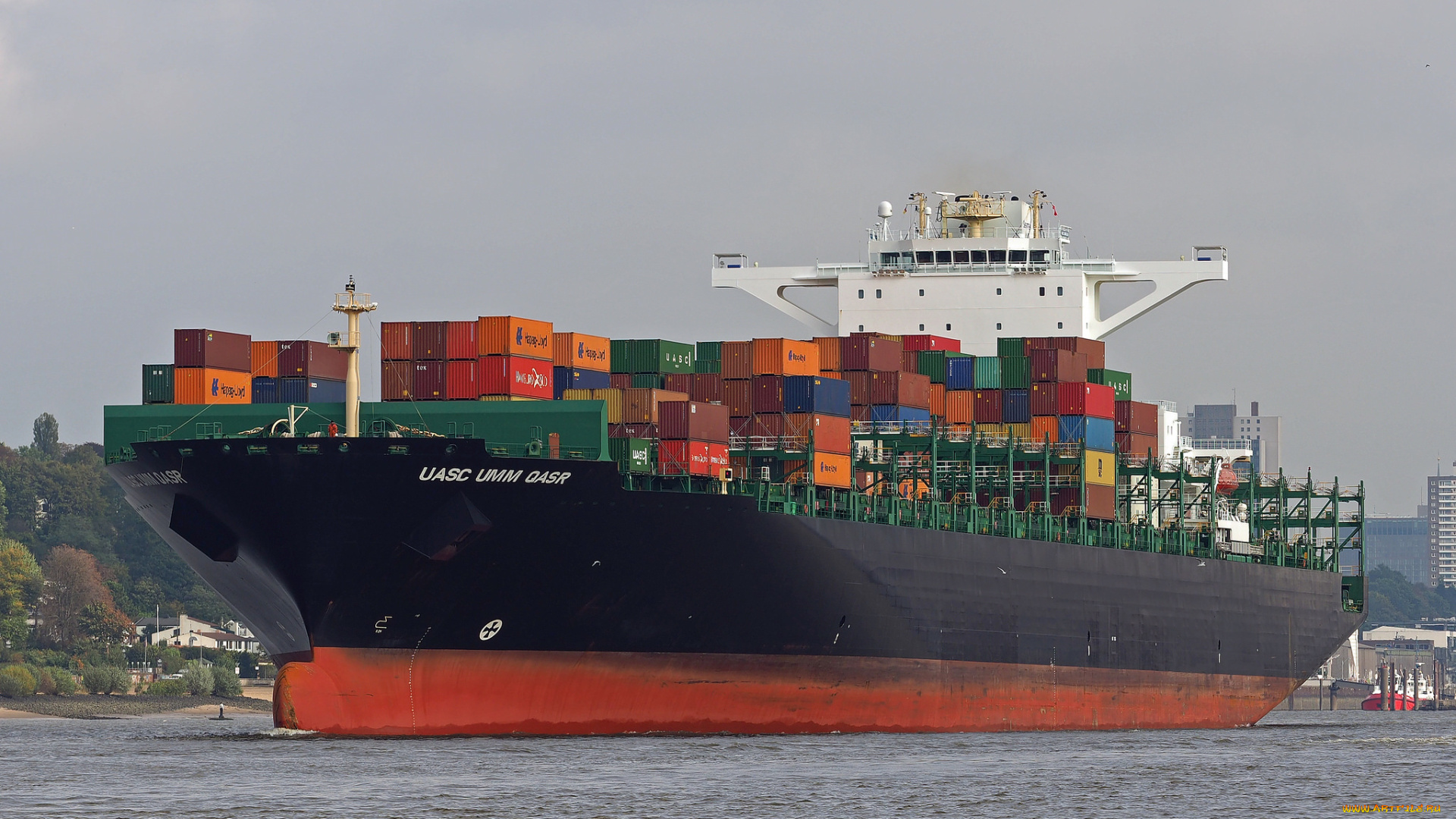 корабли, грузовые, суда, контейнеровоз