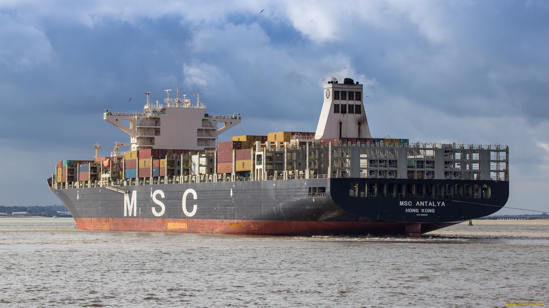 корабли, грузовые, суда, контейнеровоз