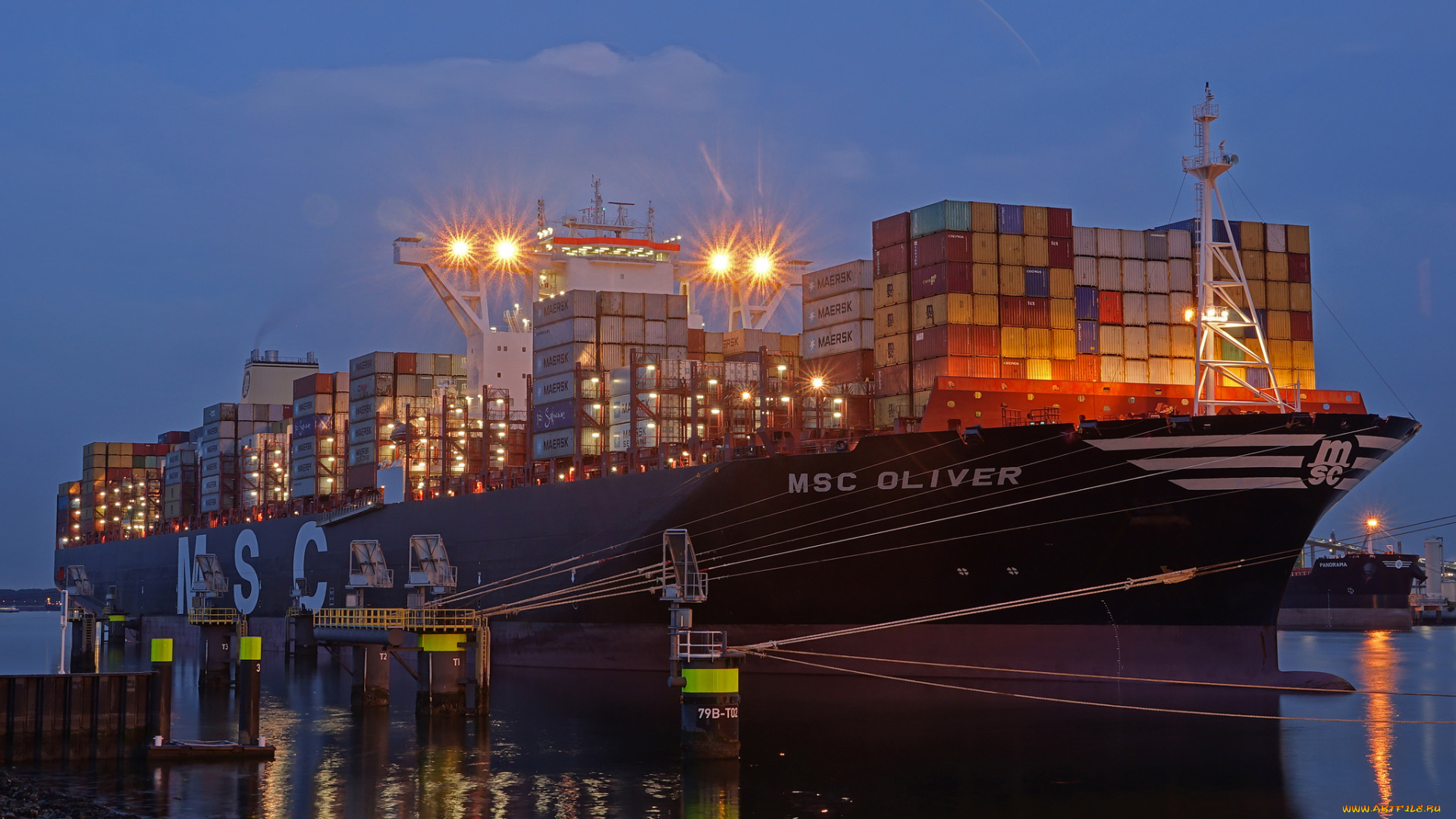 корабли, грузовые, суда, контейнеровоз