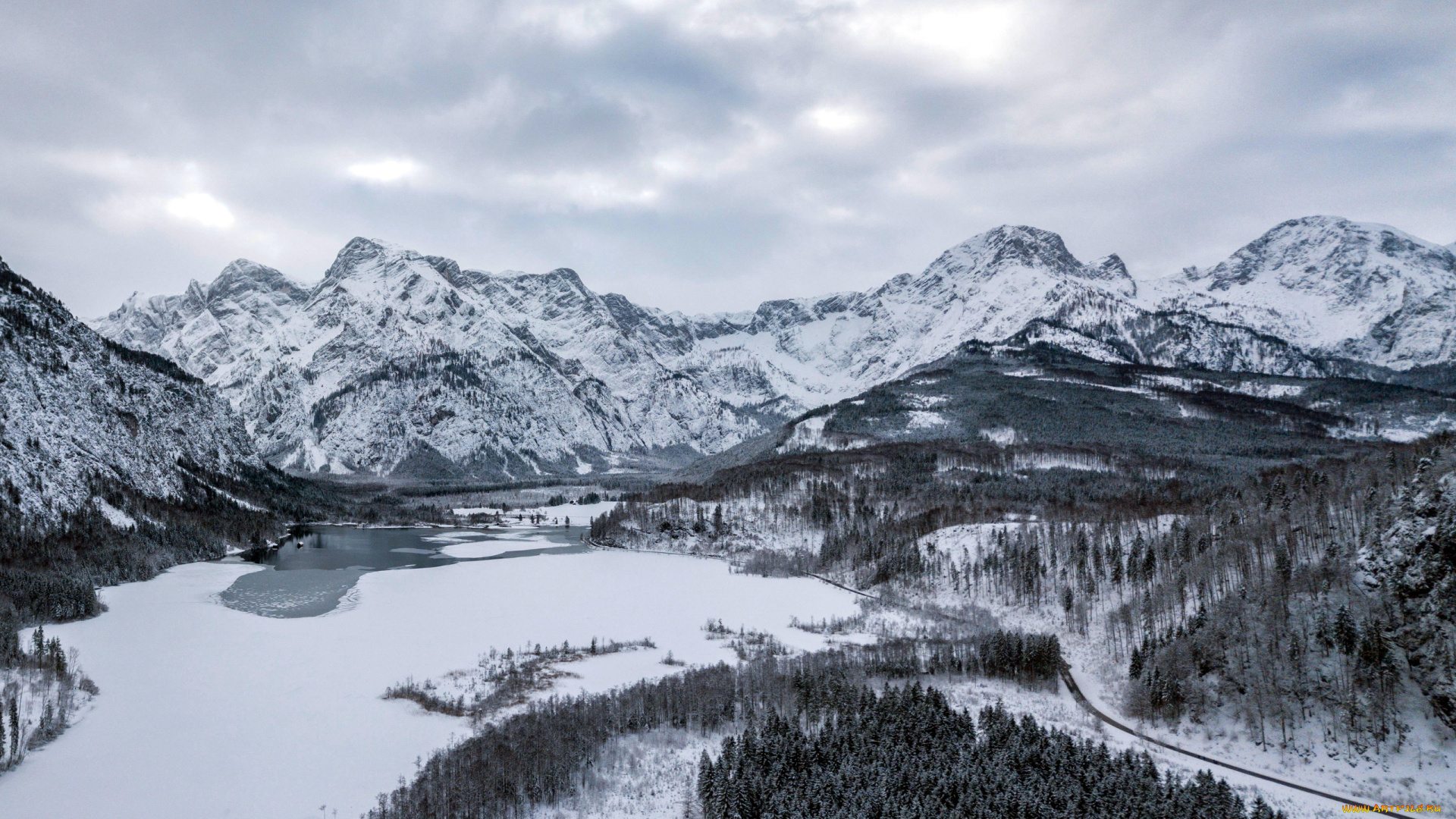 природа, горы, снег, зима