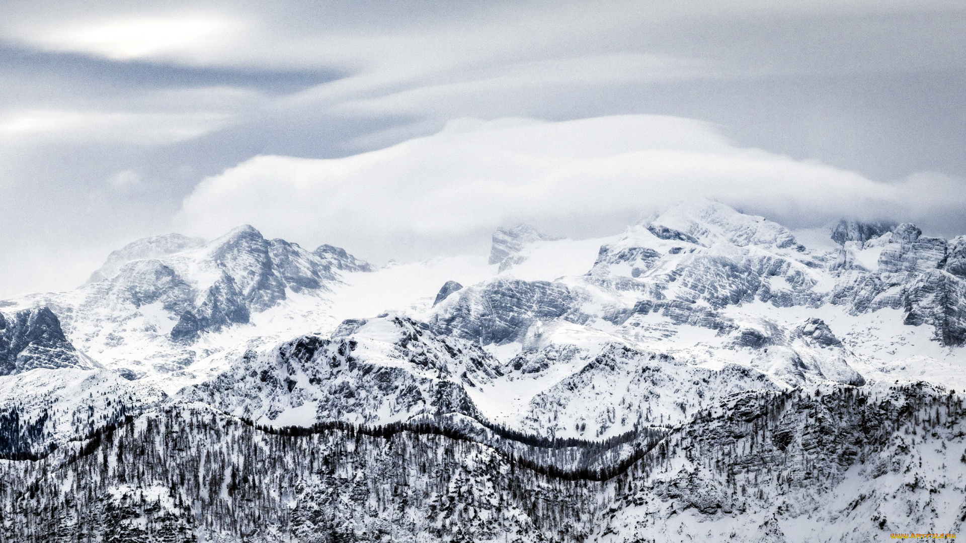 природа, горы, вершина, гора, снег