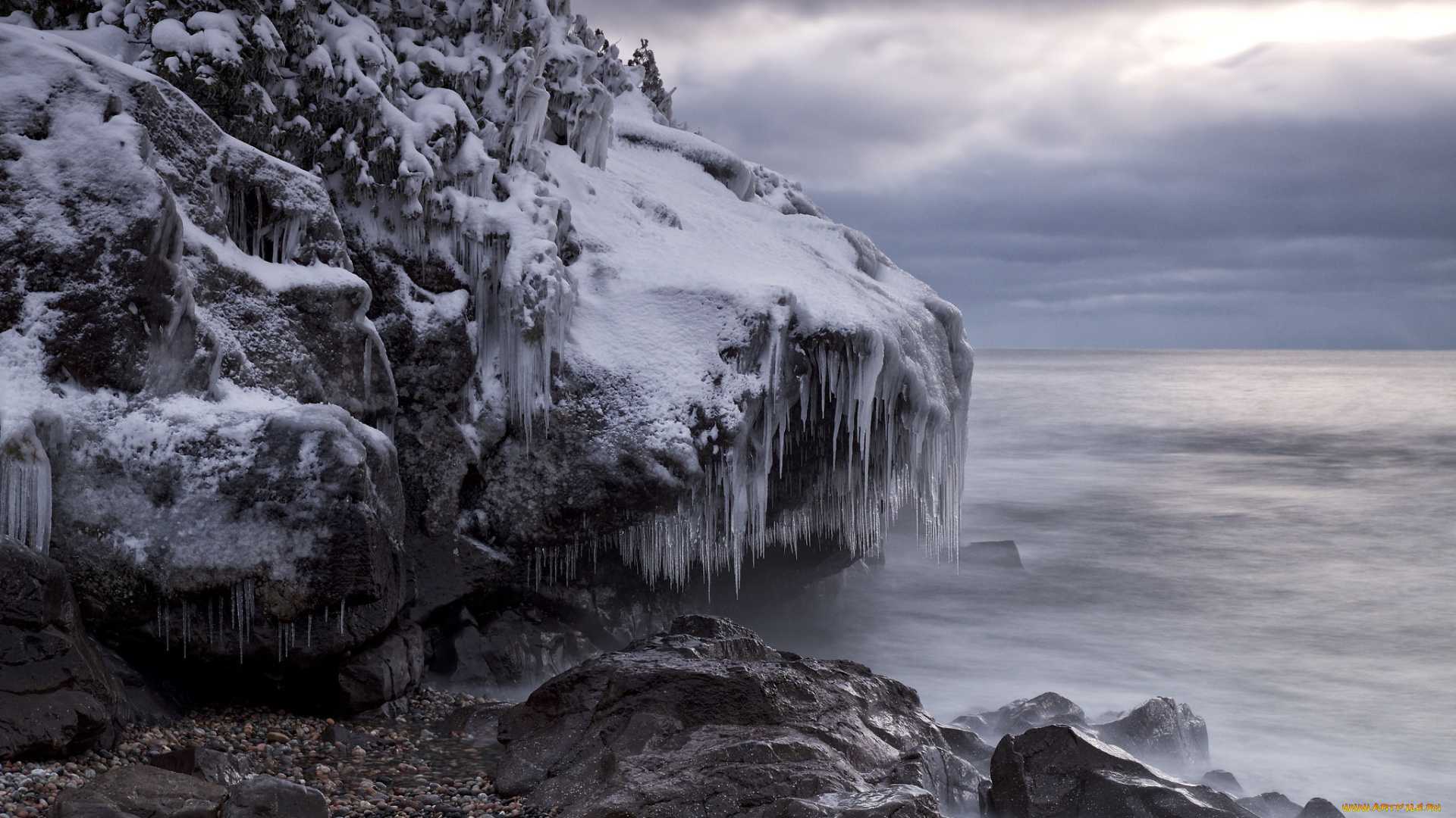 природа, побережье, простор