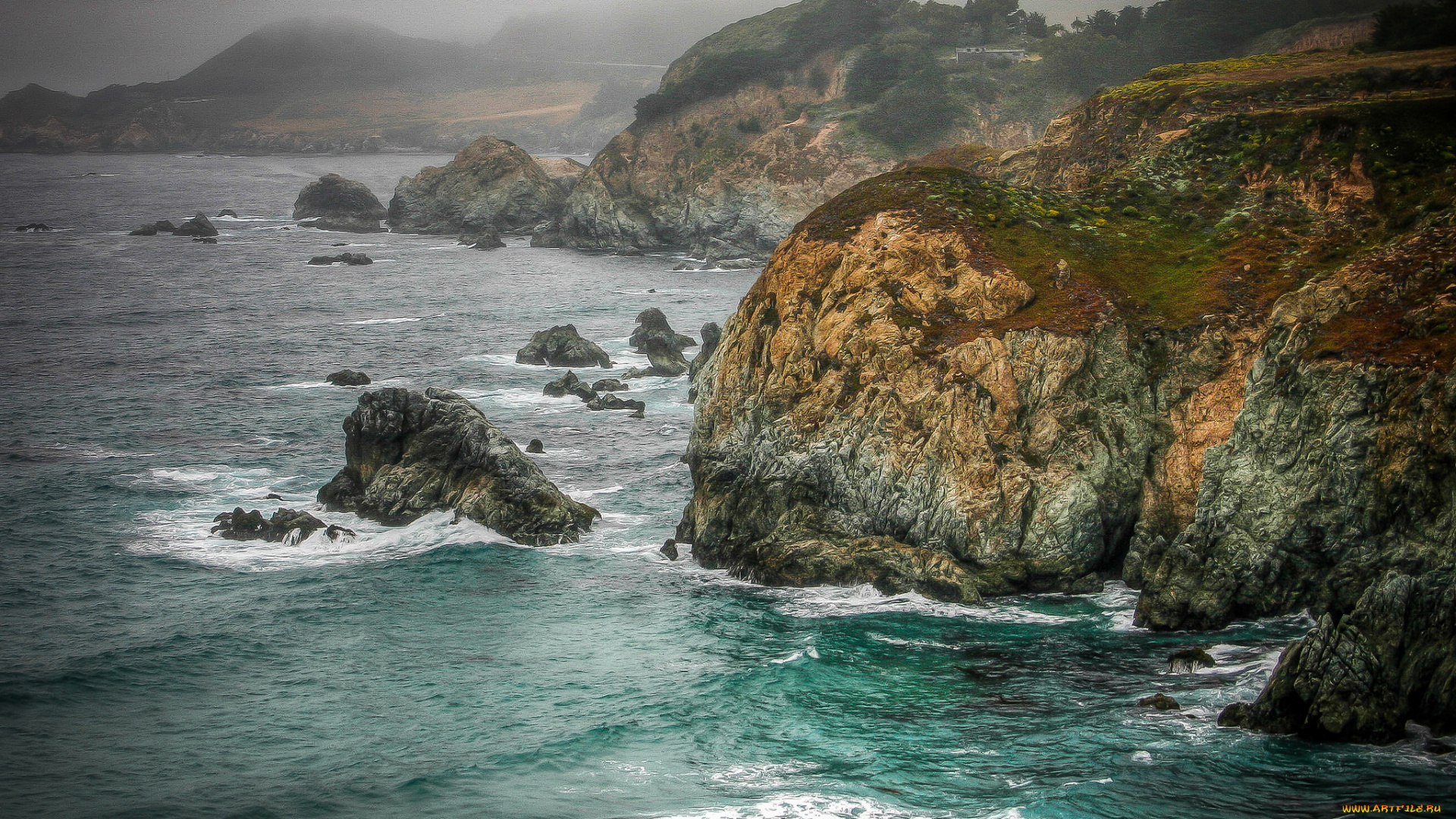 природа, побережье, простор