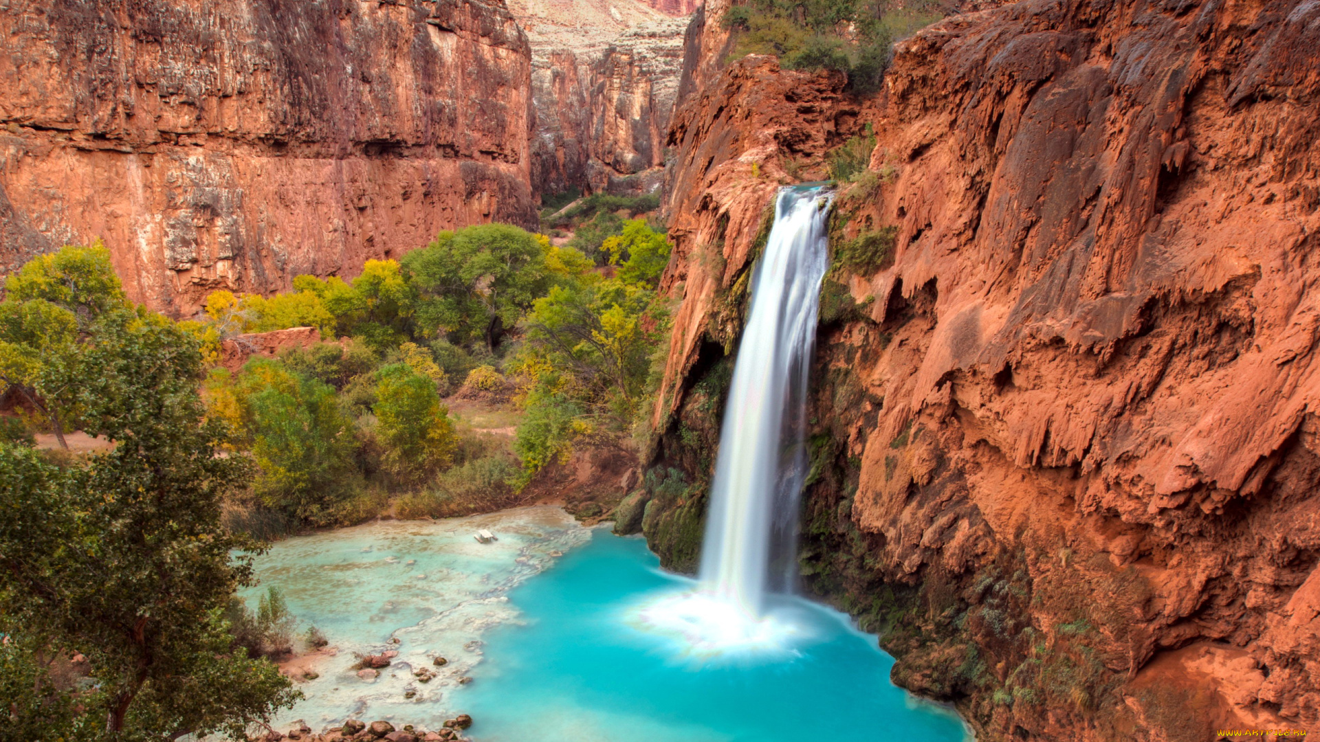 природа, водопады, водопад, скалы, вода