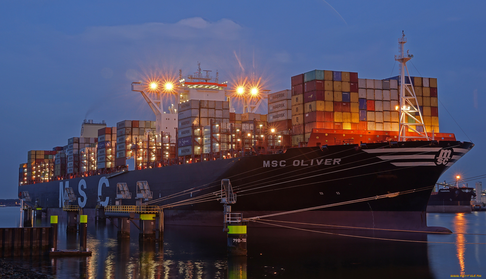 корабли, грузовые, суда, контейнеровоз