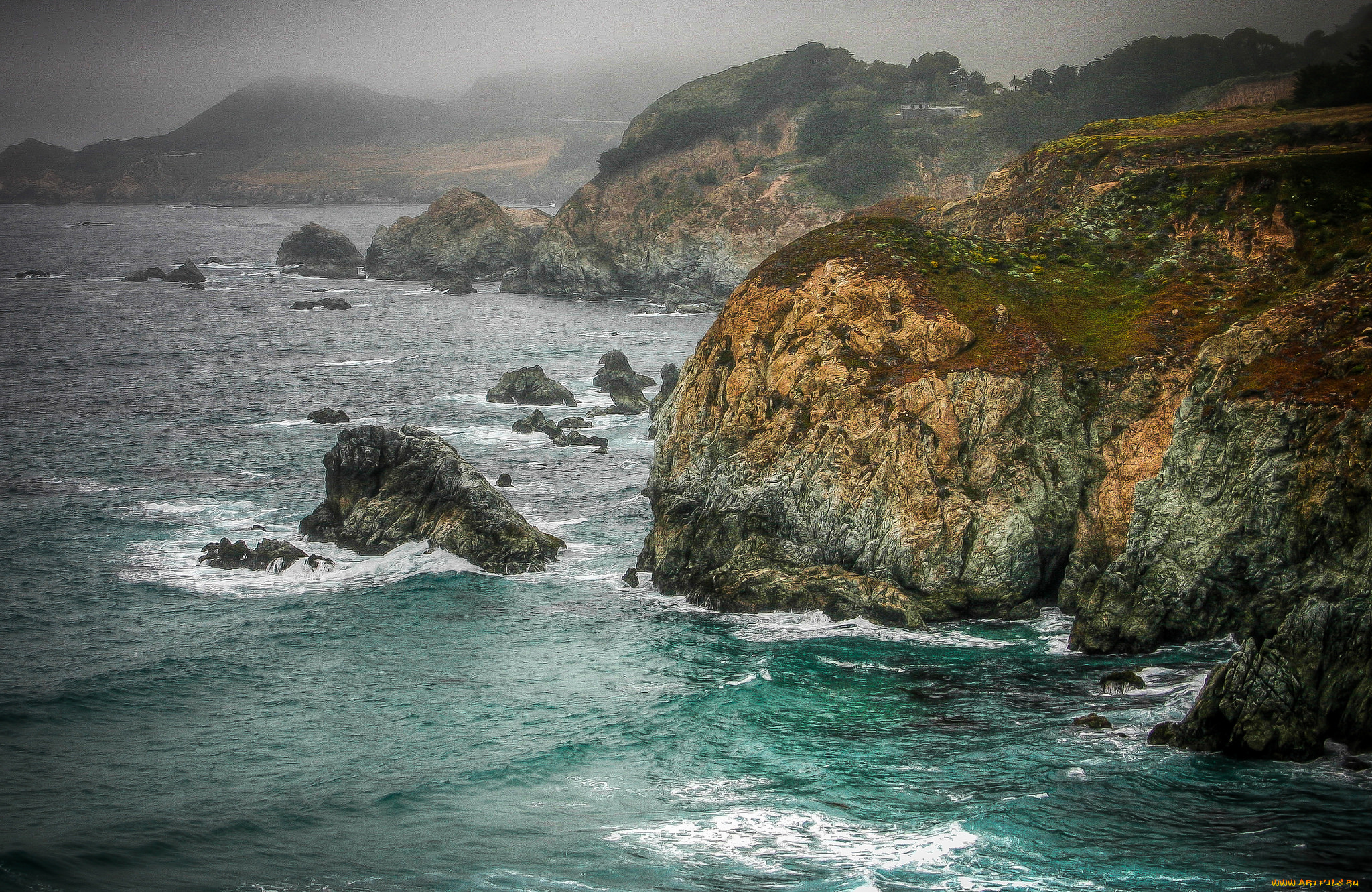 природа, побережье, простор