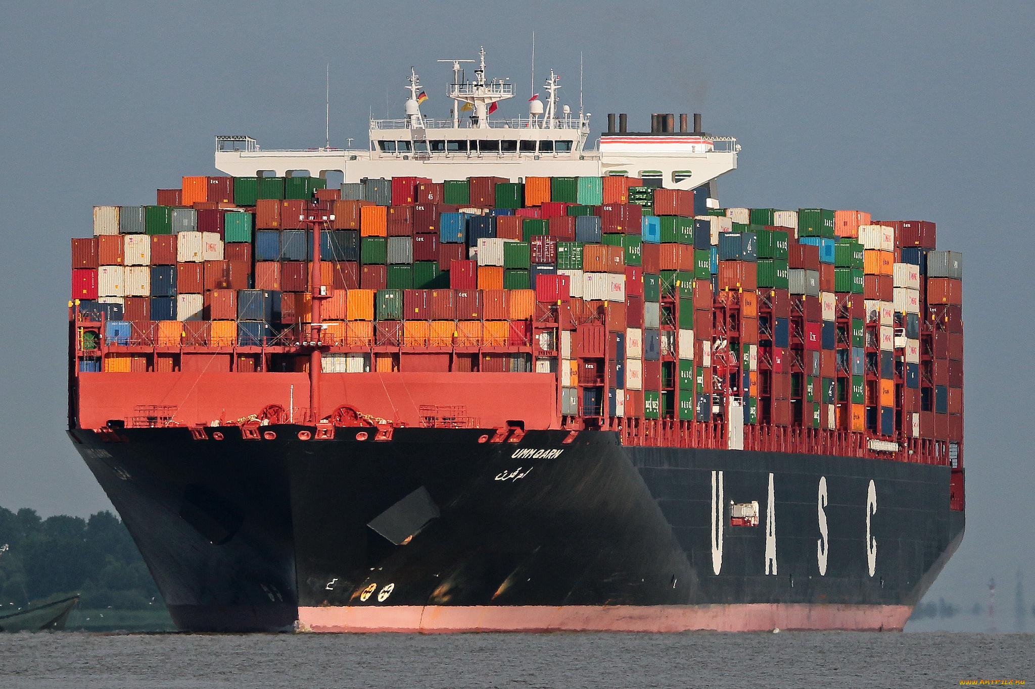корабли, грузовые, суда, контейнеровоз