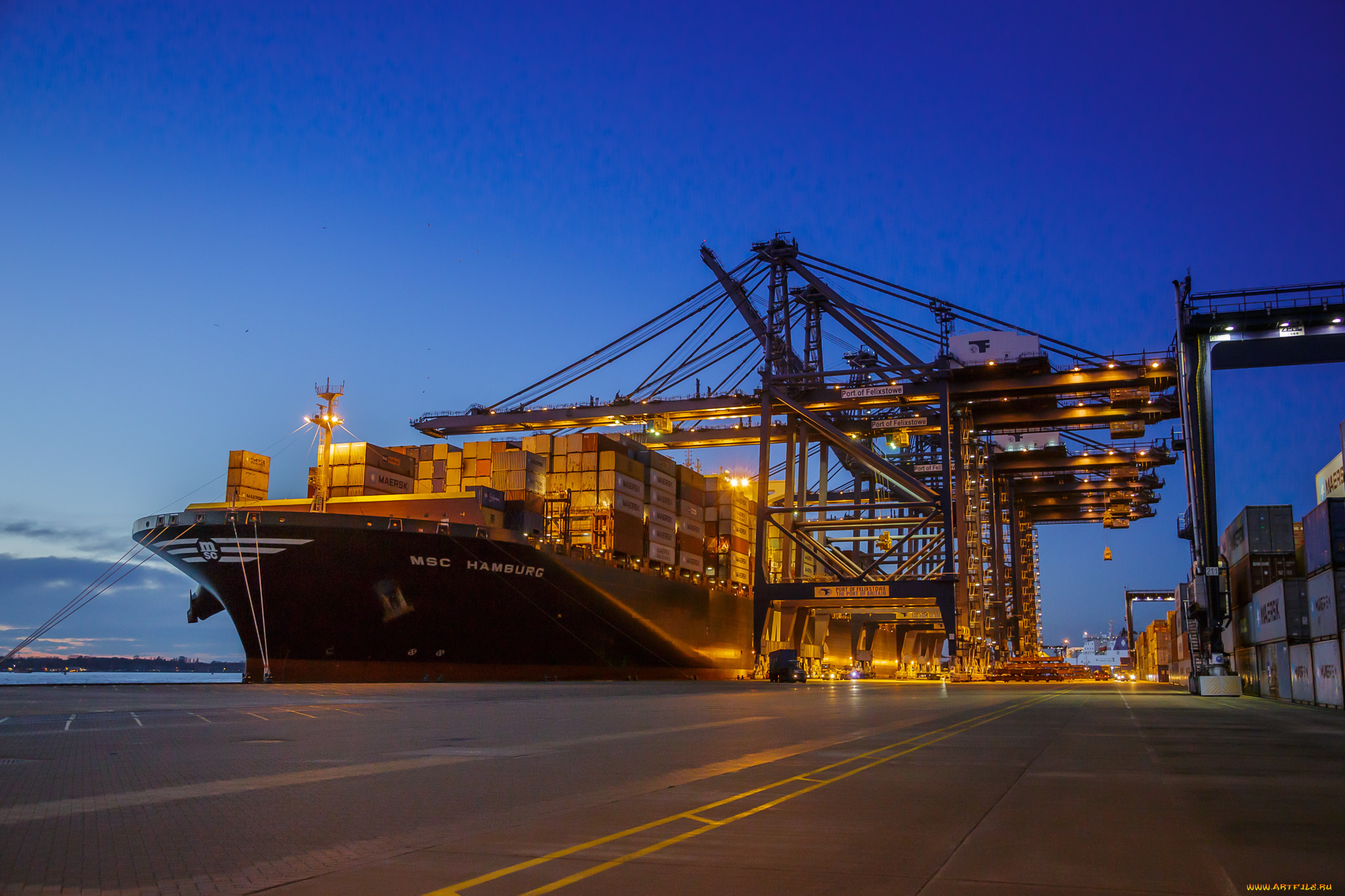 корабли, грузовые, суда, контейнеровоз