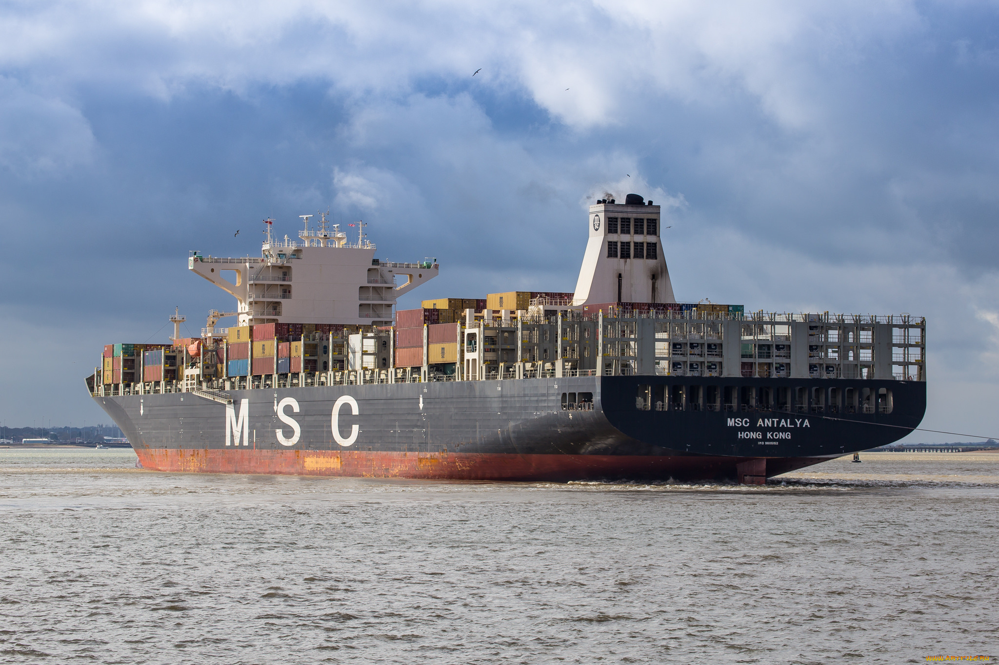 корабли, грузовые, суда, контейнеровоз