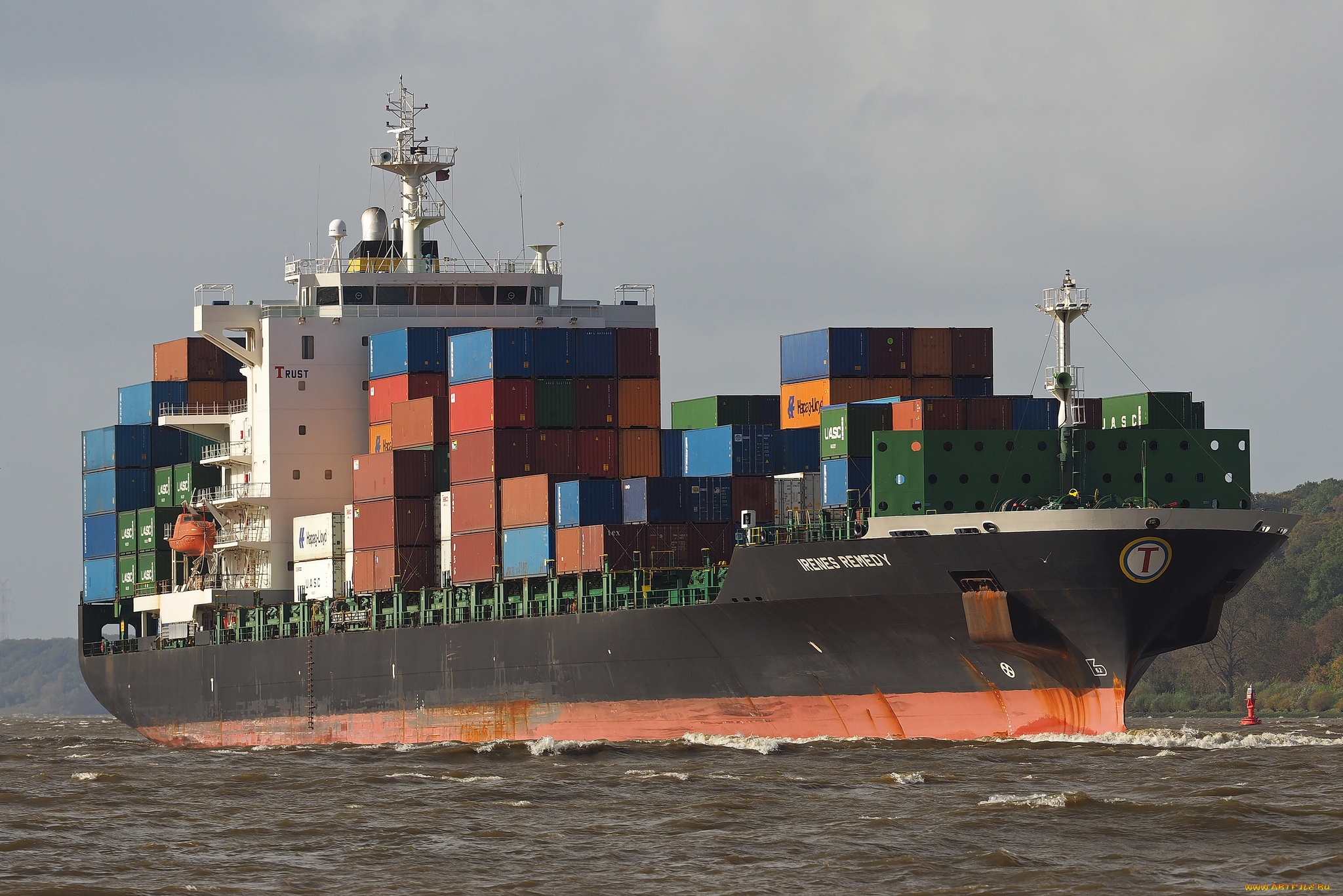 корабли, грузовые, суда, контейнеровоз