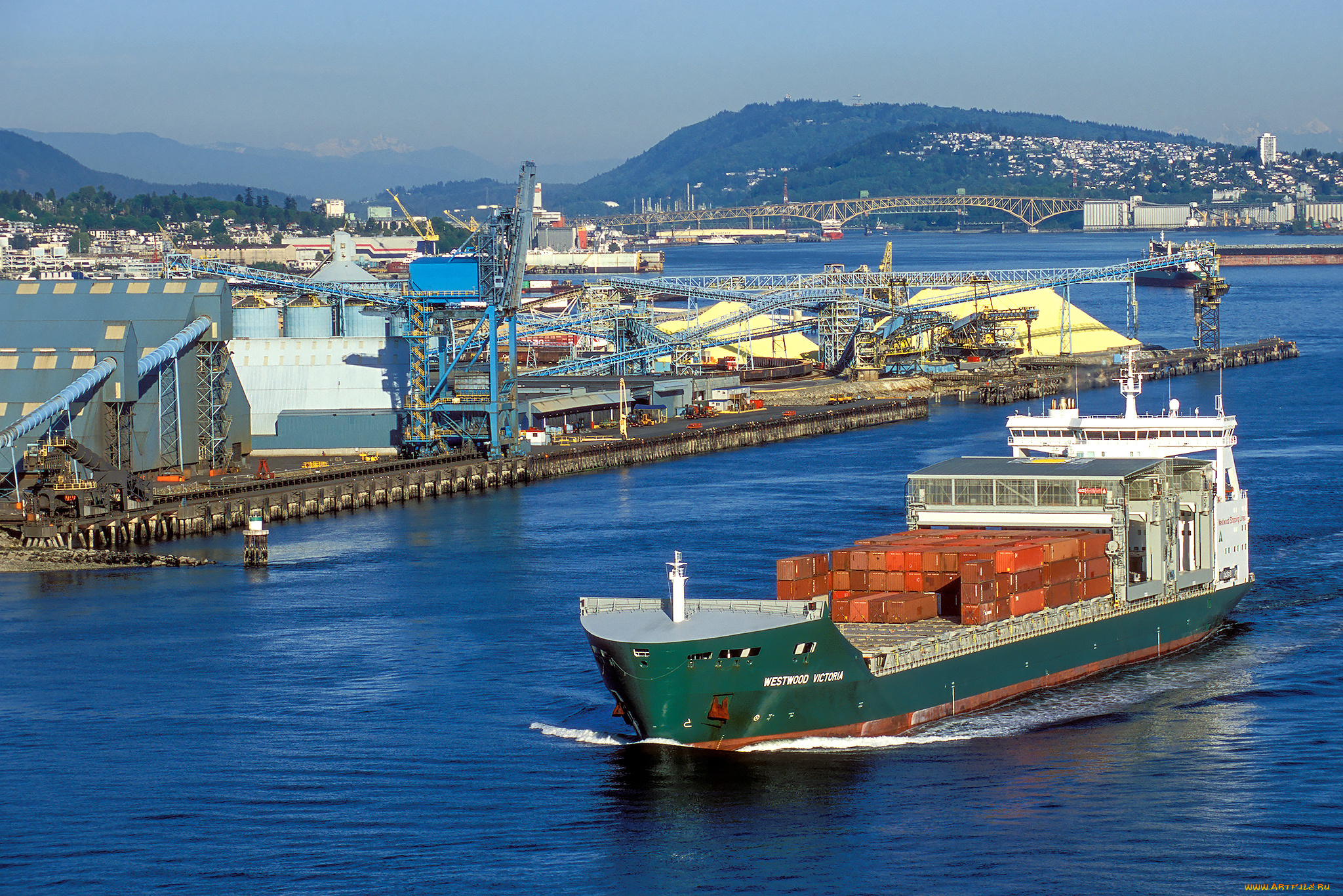 корабли, грузовые, суда, контейнеровоз