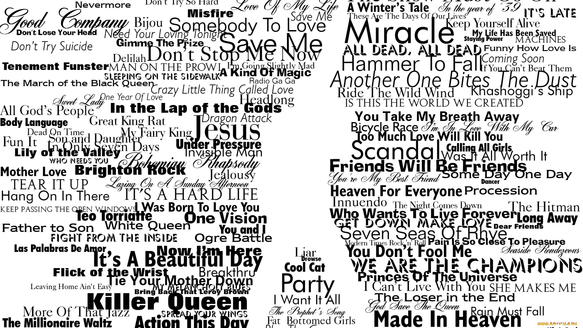 музыка, queen, силуэт, песни, названия