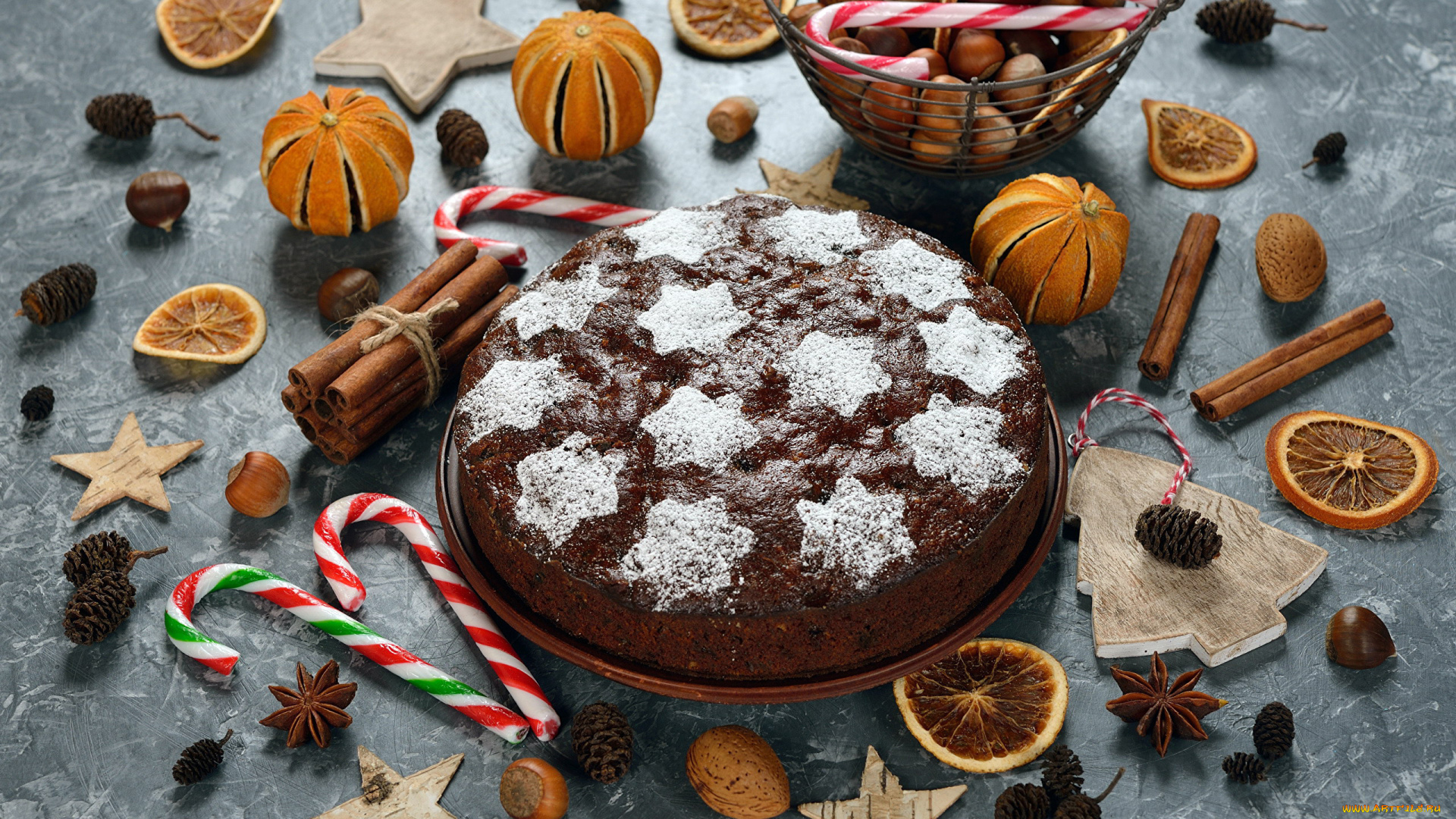 праздничные, угощения, пирог