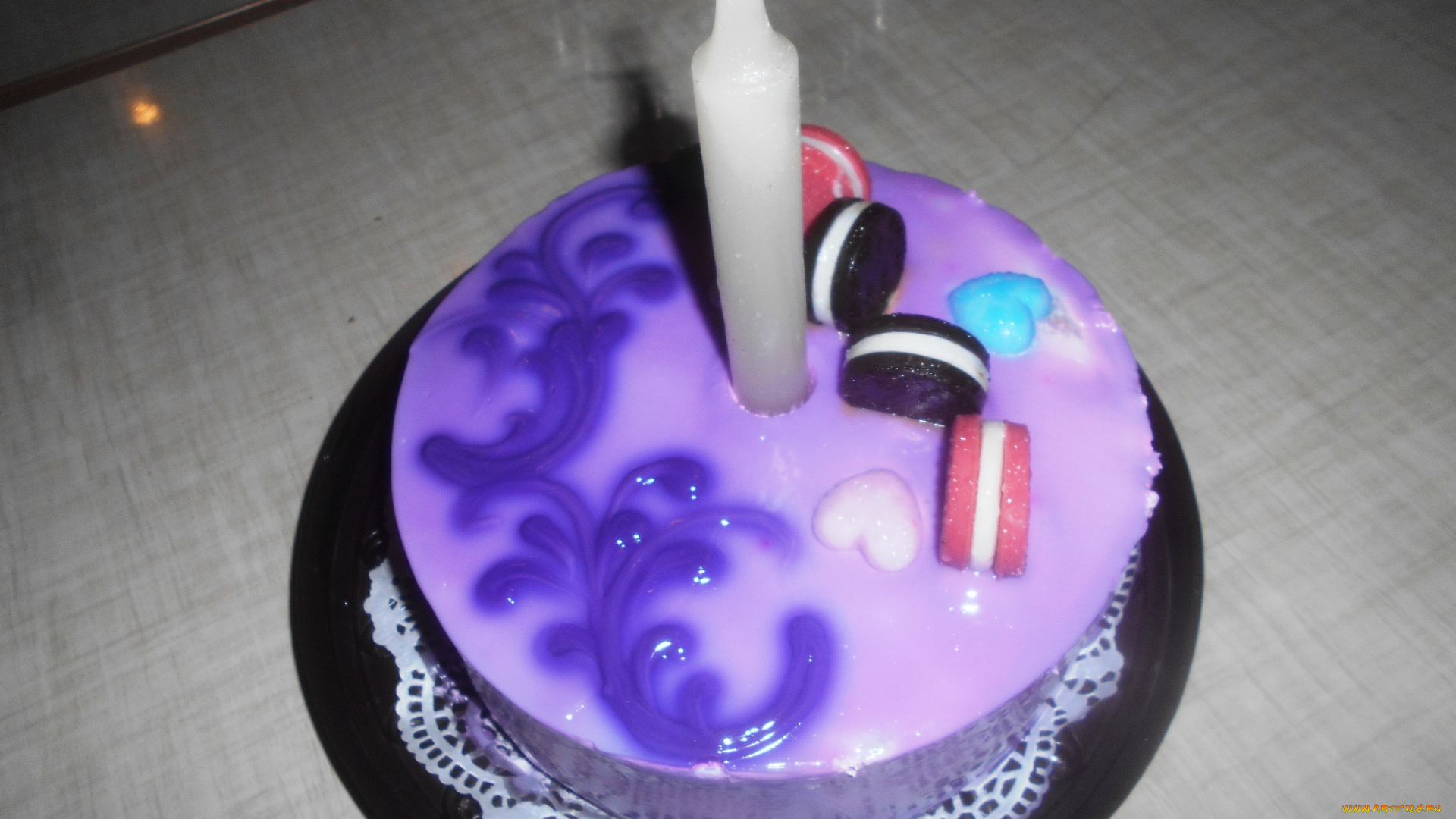 еда, торты, свеча, торт