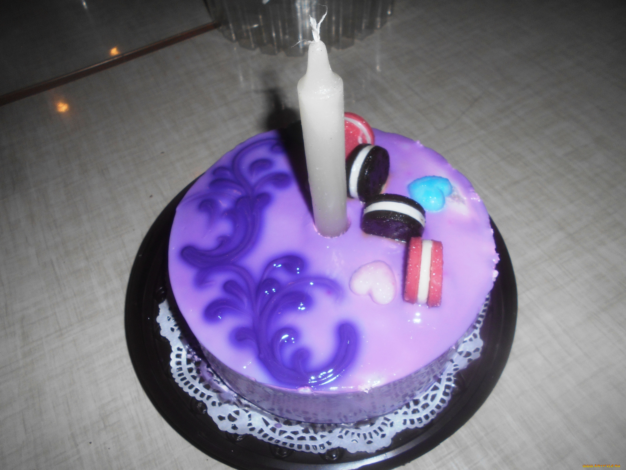 еда, торты, свеча, торт