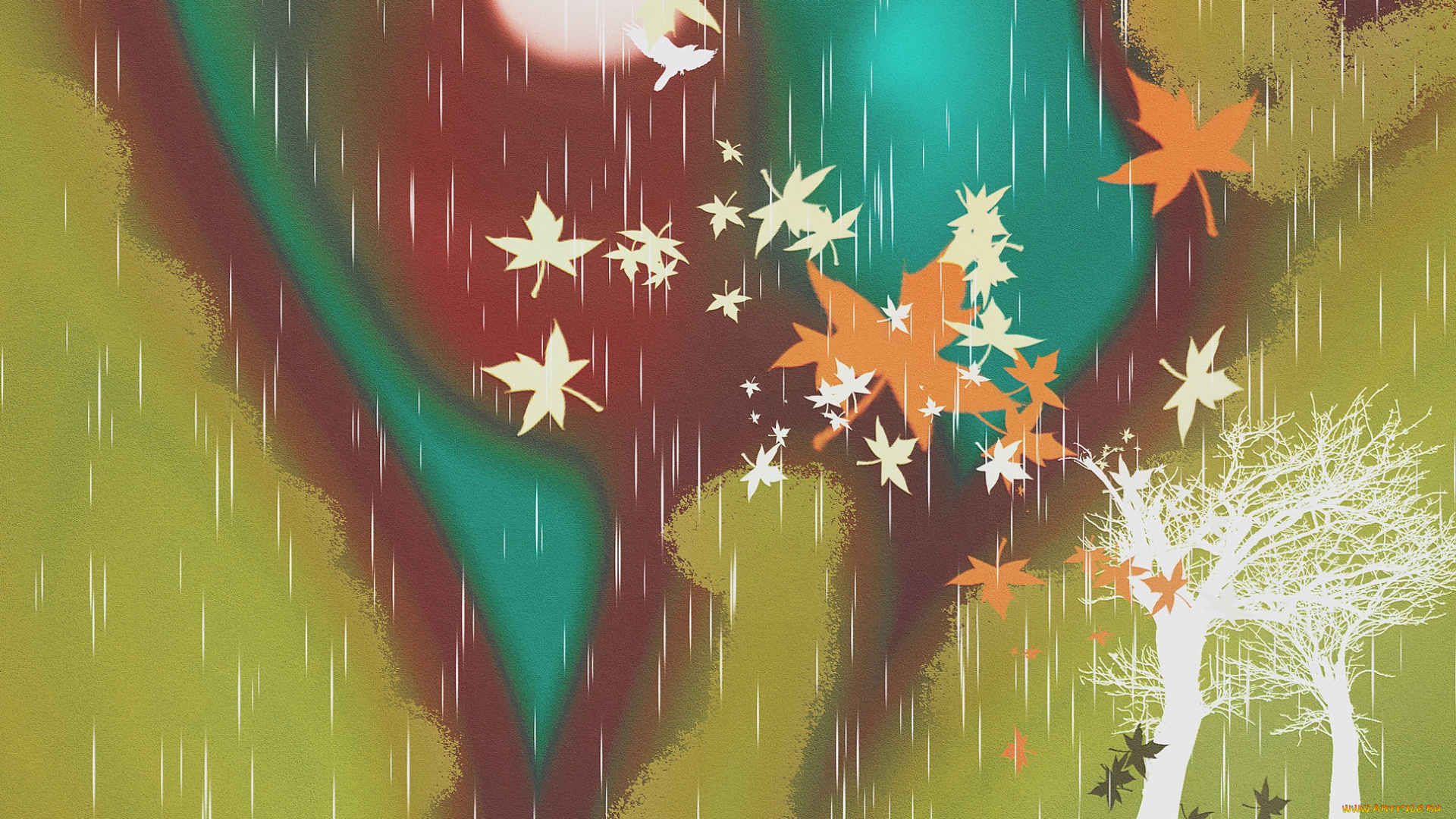 векторная, графика, природа, , nature, осень