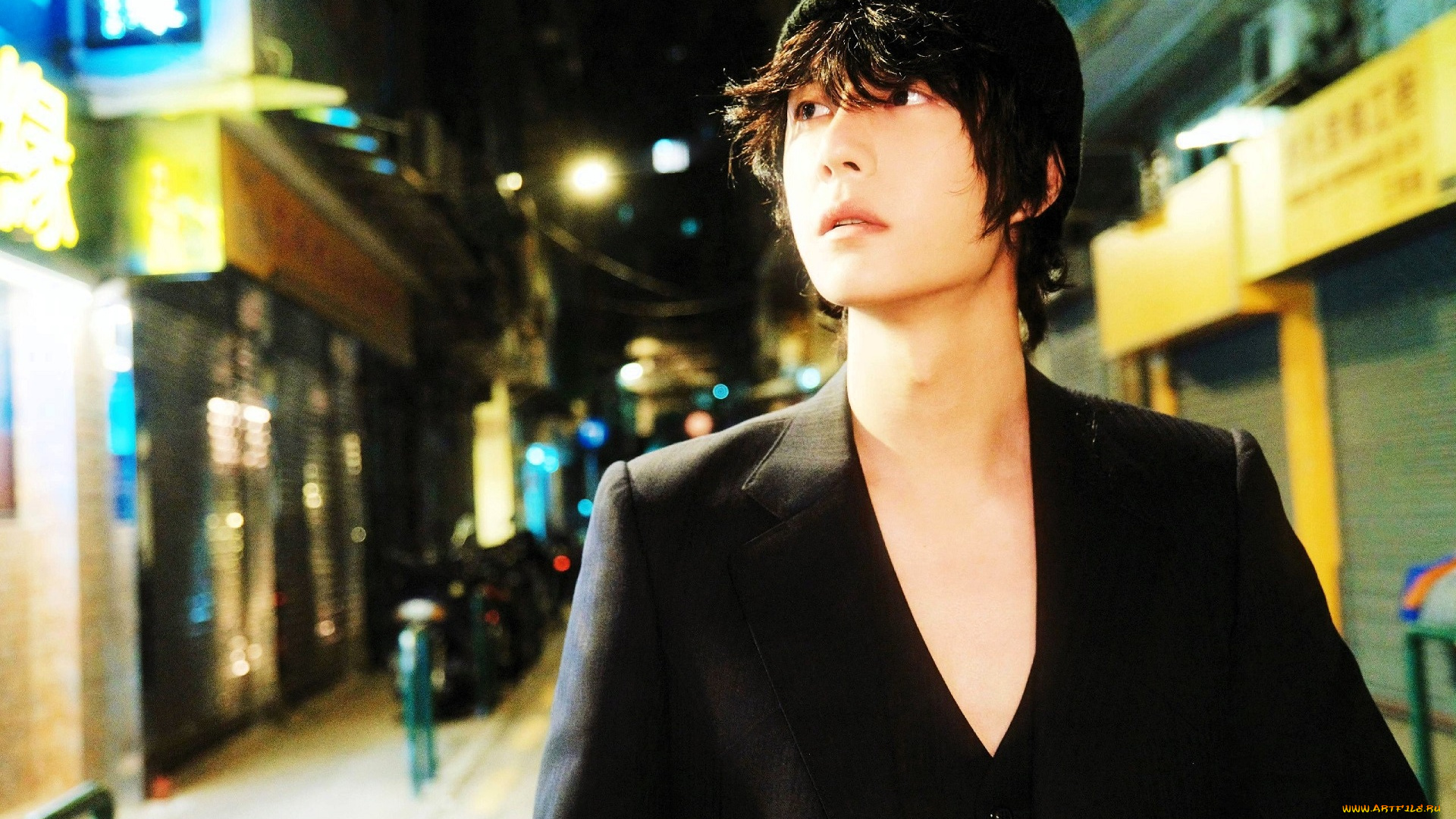 мужчины, wang, yi, bo, актер, шапка, пиджак, улица