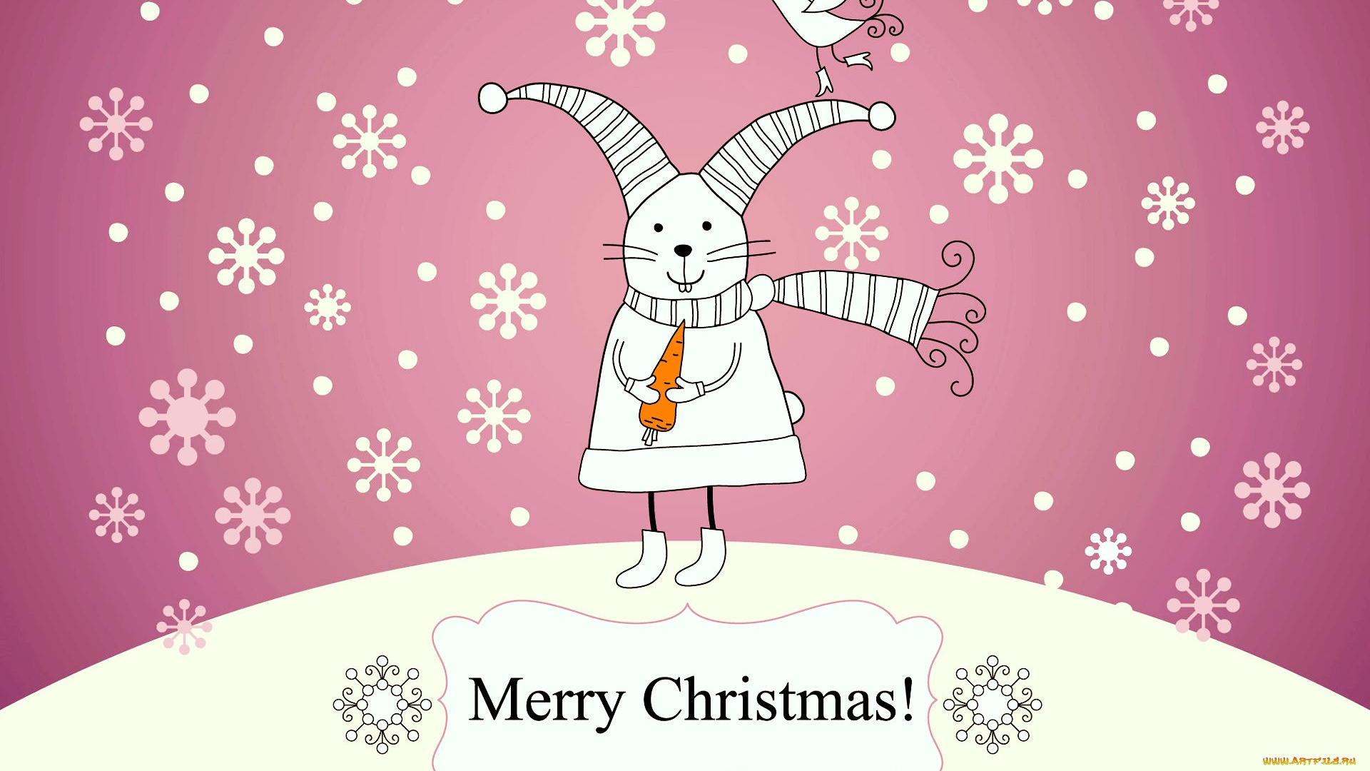 праздничные, векторная, графика, , новый, год, заяц, одежда, морковь, птица, зима, снег