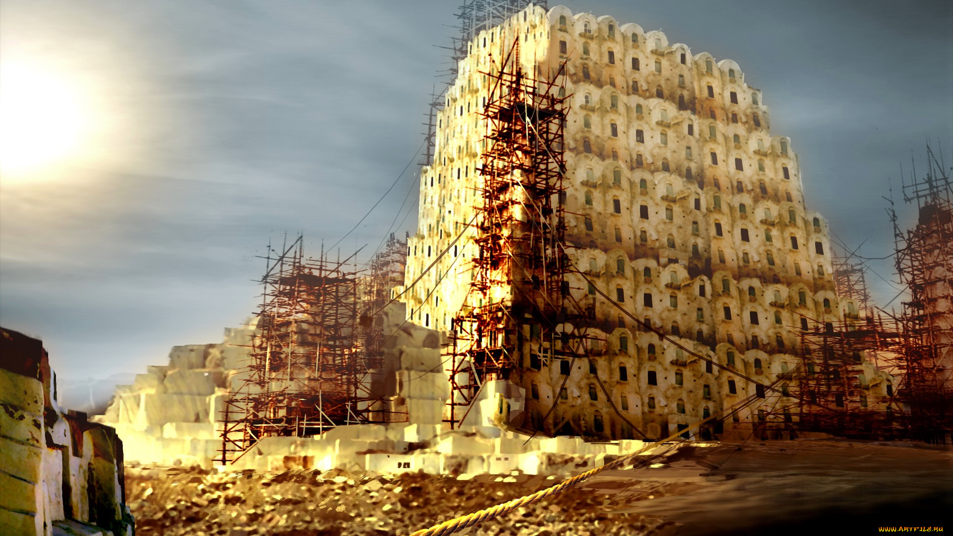 видео, игры, guild, wars, башня, город, стройка