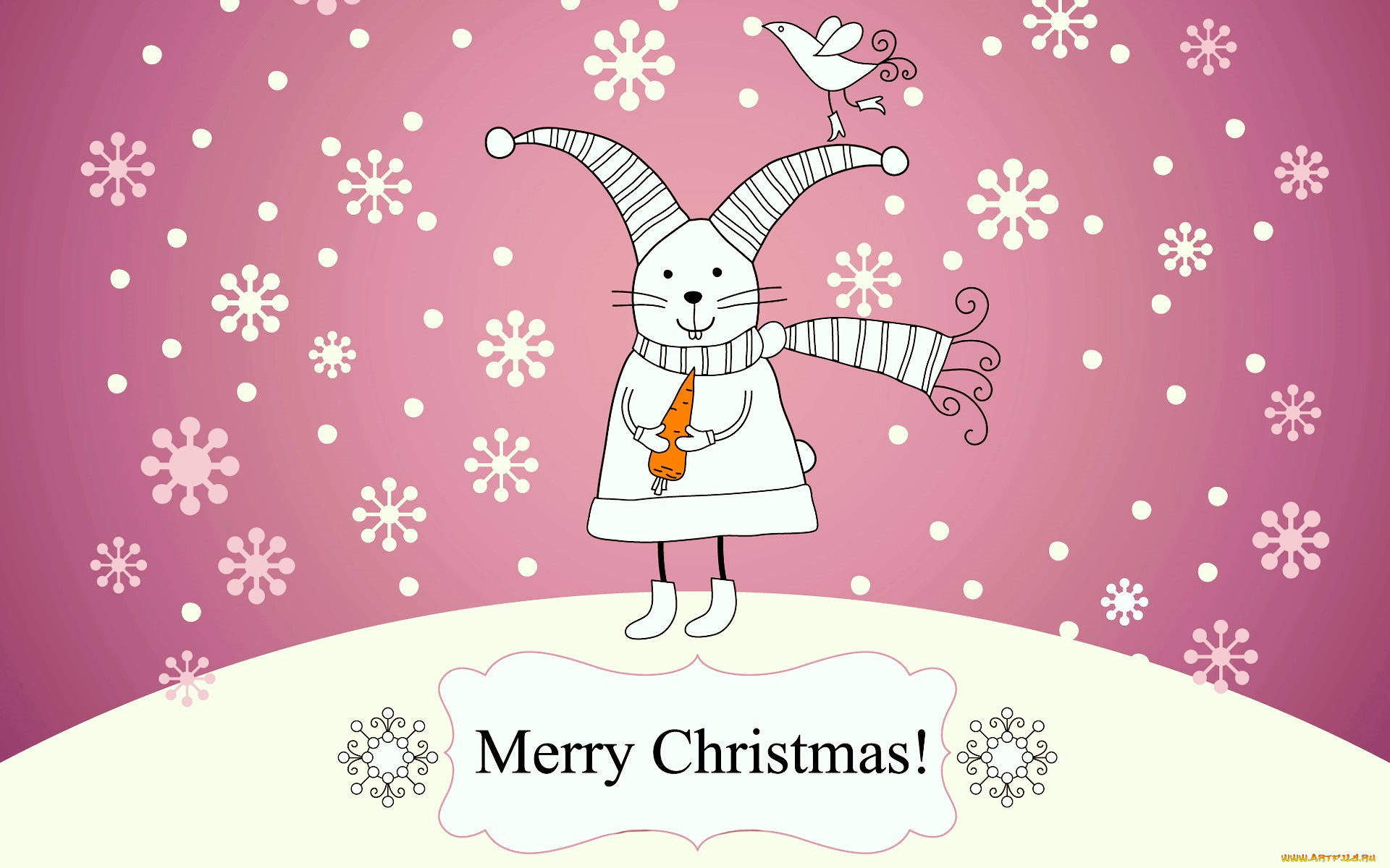 праздничные, векторная, графика, , новый, год, заяц, одежда, морковь, птица, зима, снег