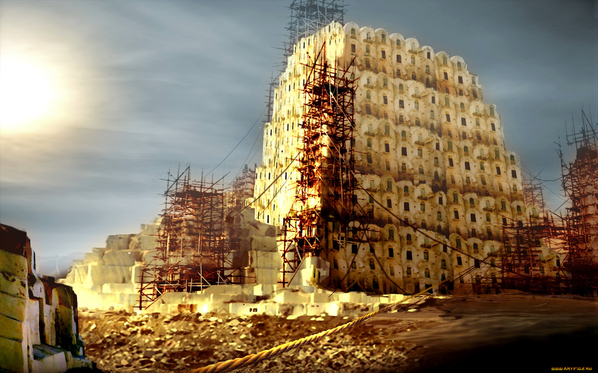 видео, игры, guild, wars, башня, город, стройка