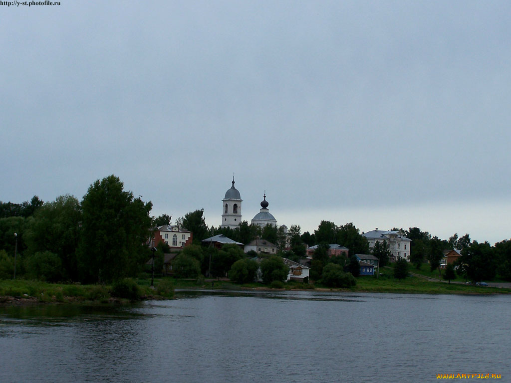мышкин, волга, вид, на, город, города, православные, церкви, монастыри
