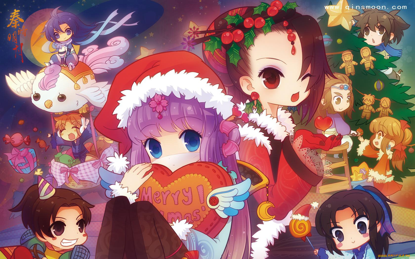 аниме, merry, chrismas, winter