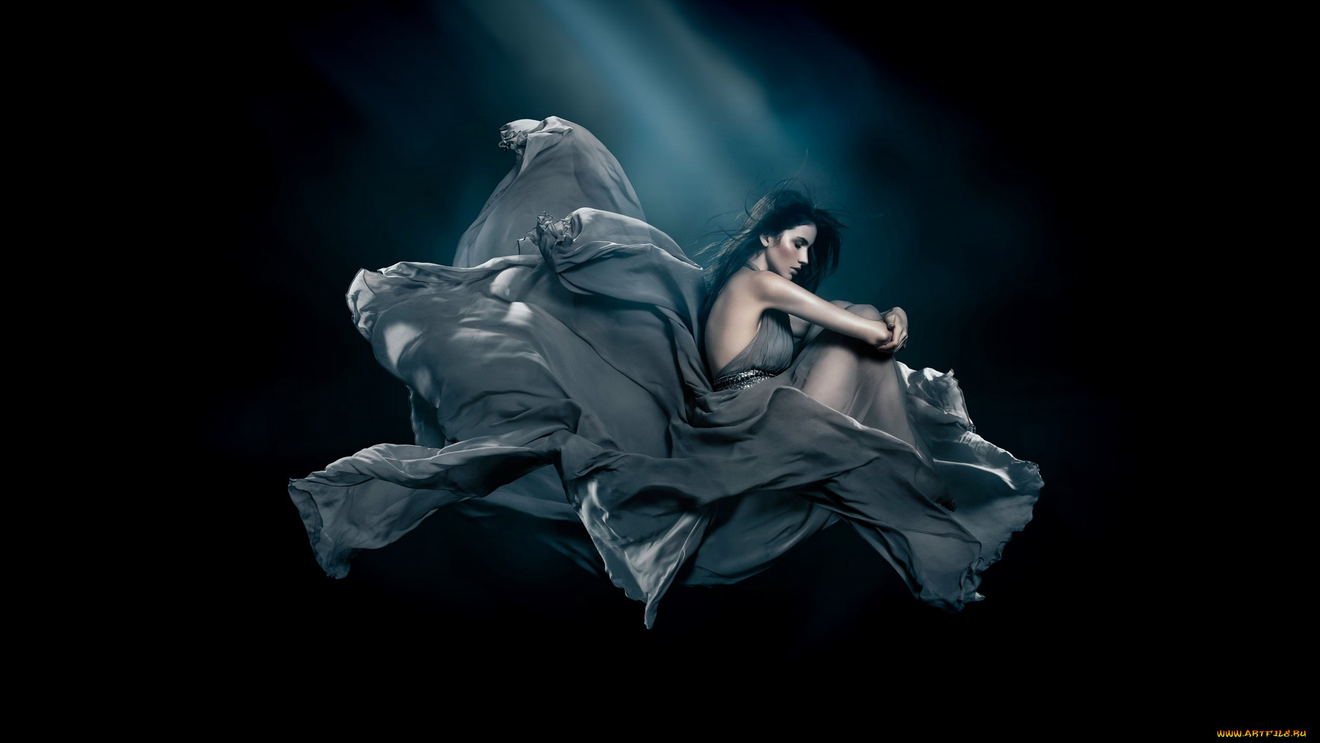 -Unsort, Креатив, девушки, unsort, креатив, фон, платье, задумчивость, сидит