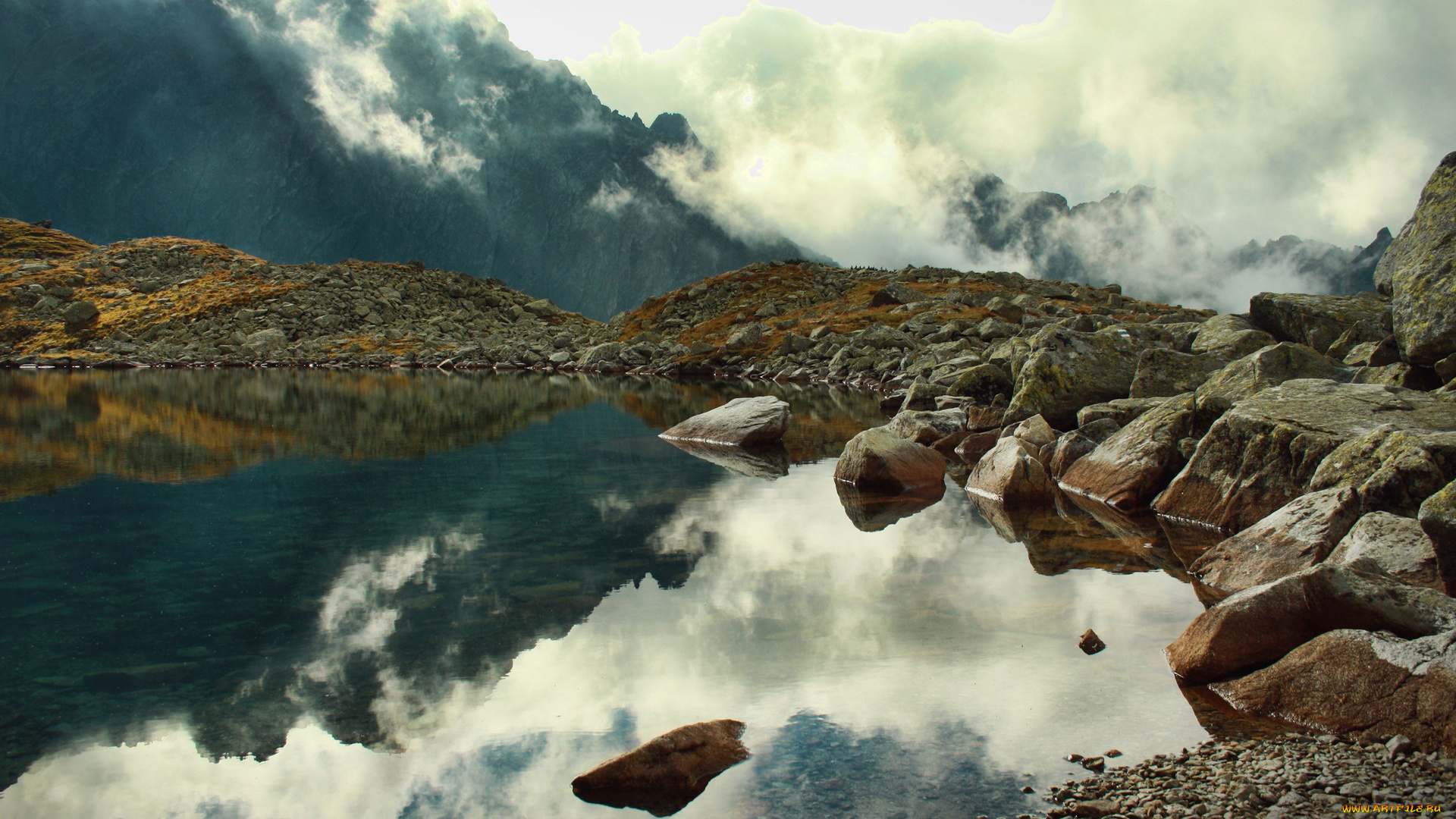 природа, реки, озера, горы, камни, вода
