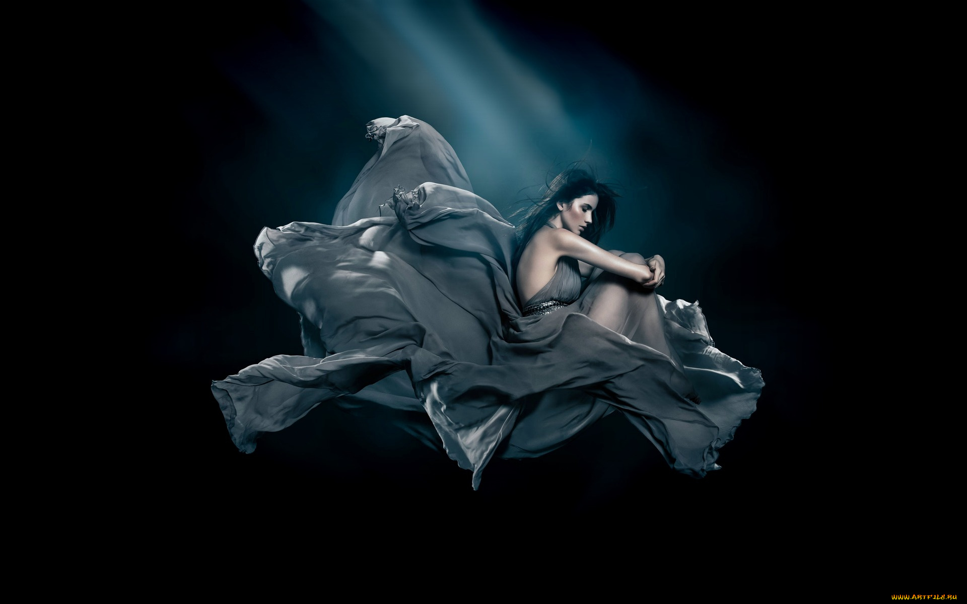 -Unsort, Креатив, девушки, unsort, креатив, фон, платье, задумчивость, сидит