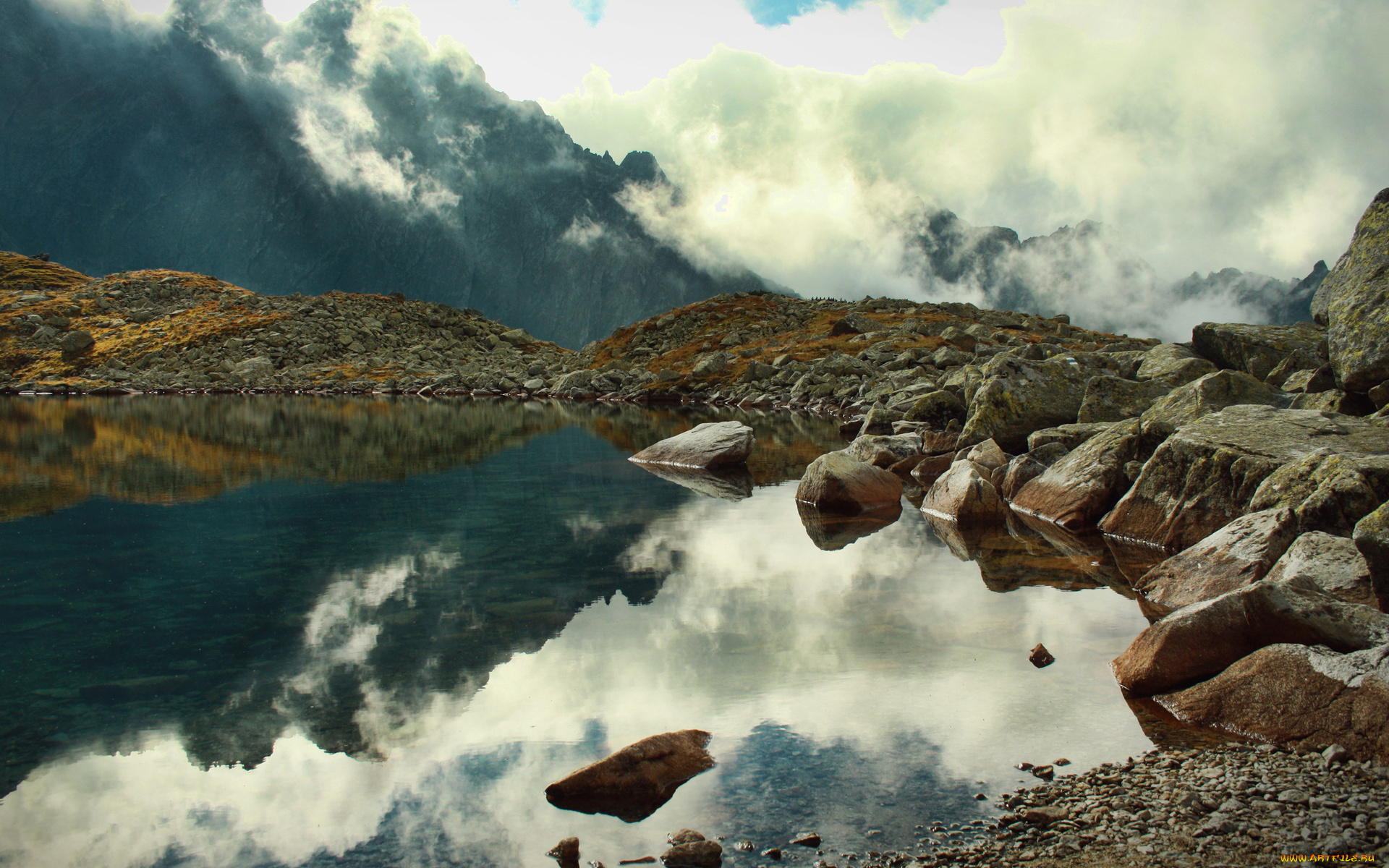 природа, реки, озера, горы, камни, вода