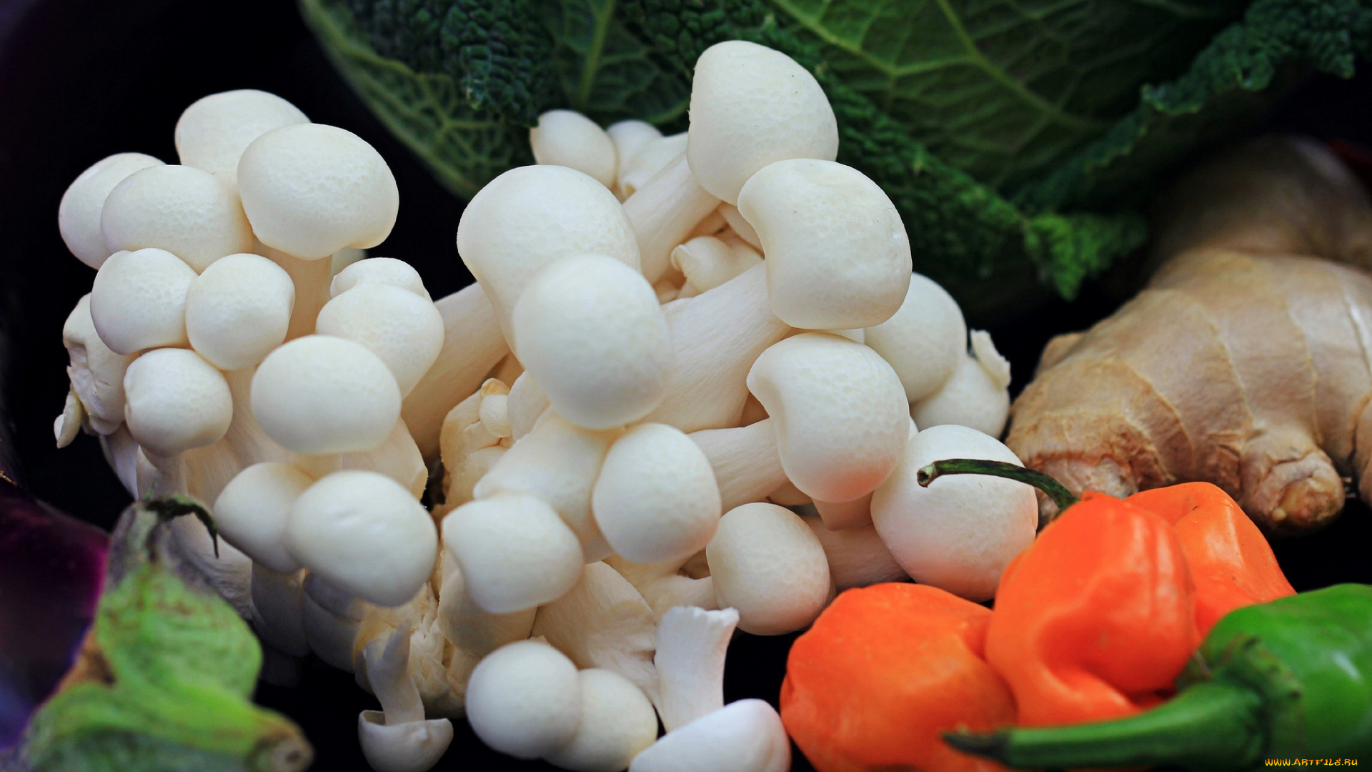 еда, разное, имбирь, грибы, перец, овощи