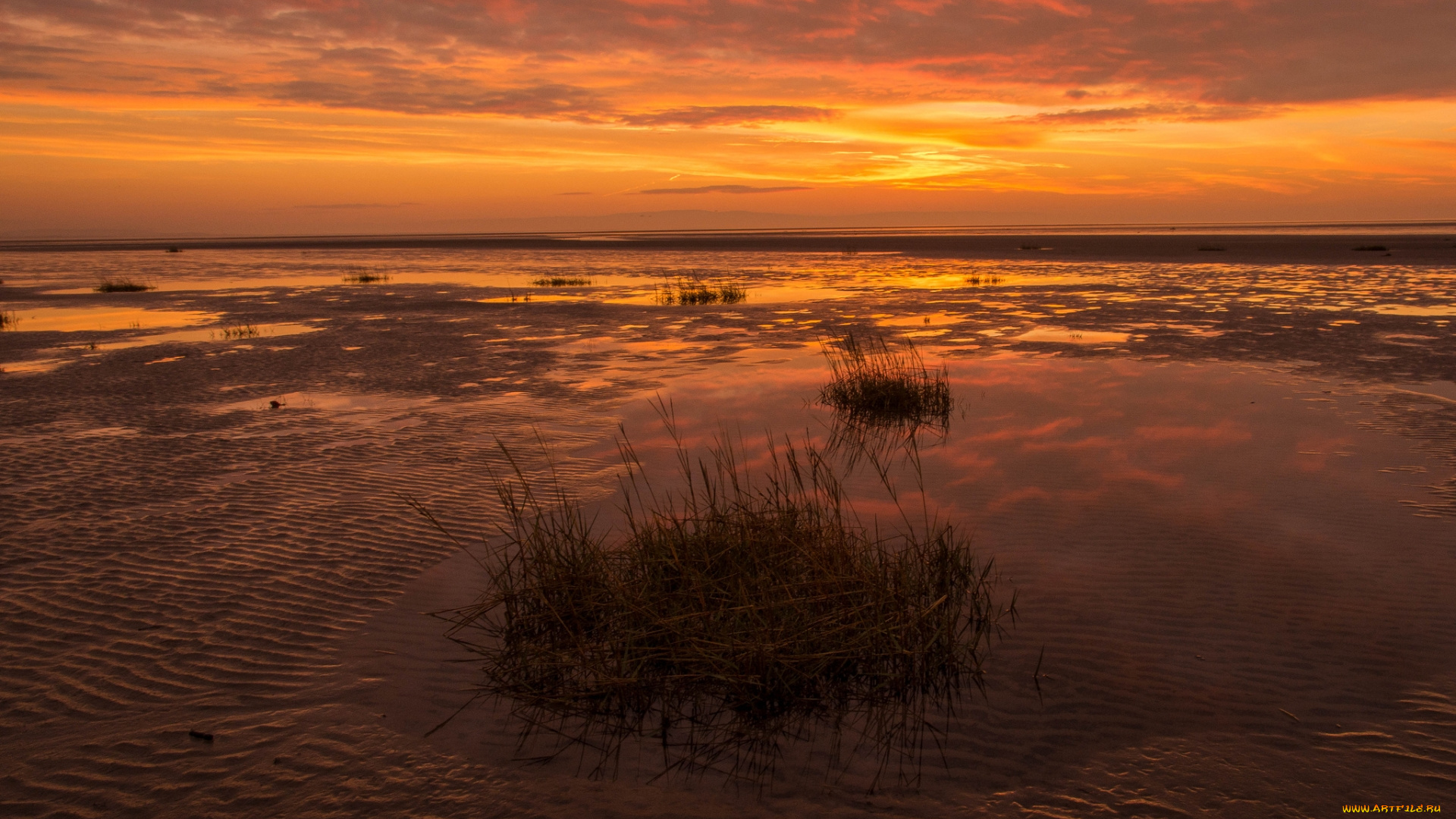 природа, восходы, закаты, песок, вода