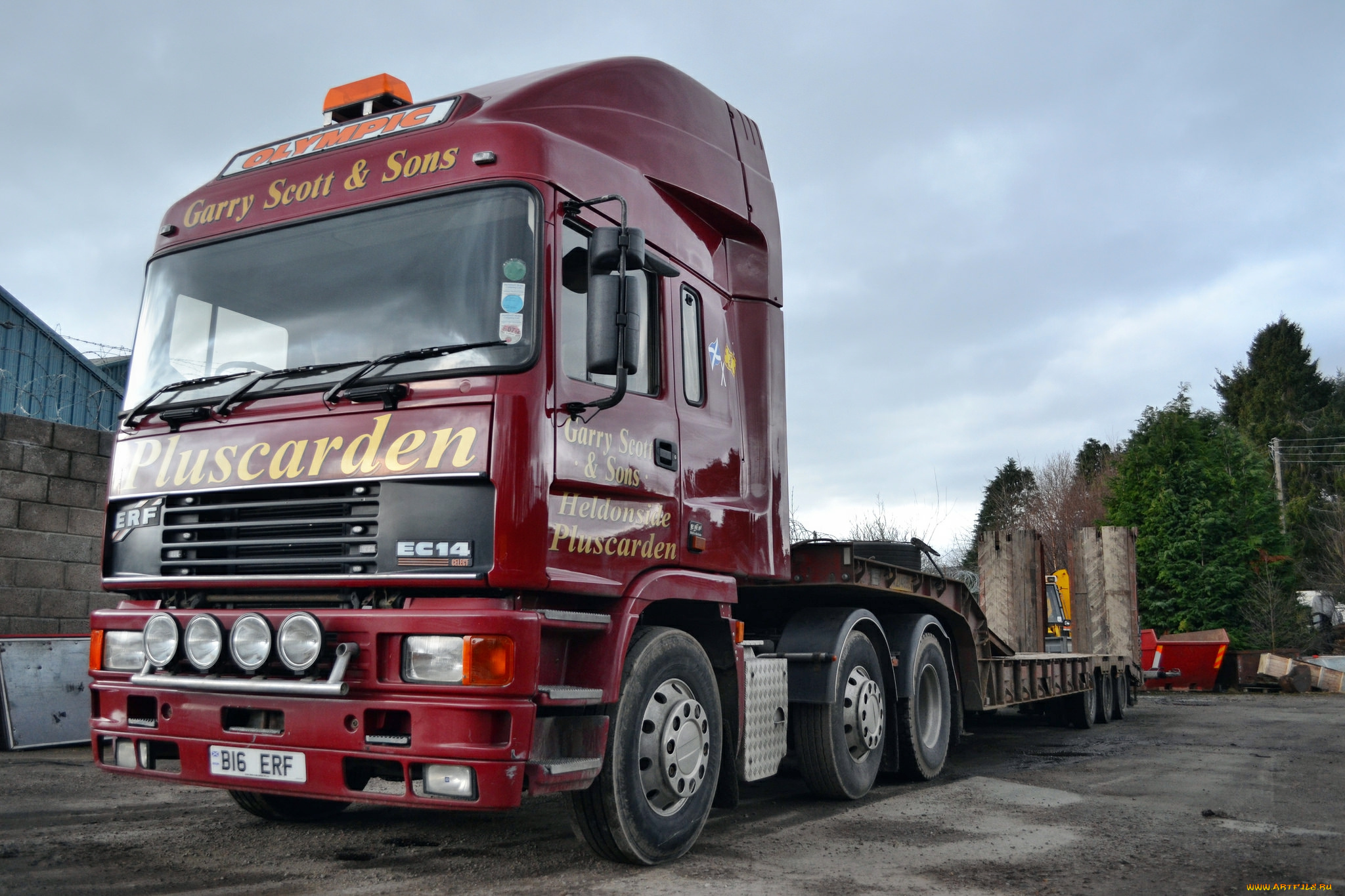 автомобили, грузовики, седельный, тягач, прицеп