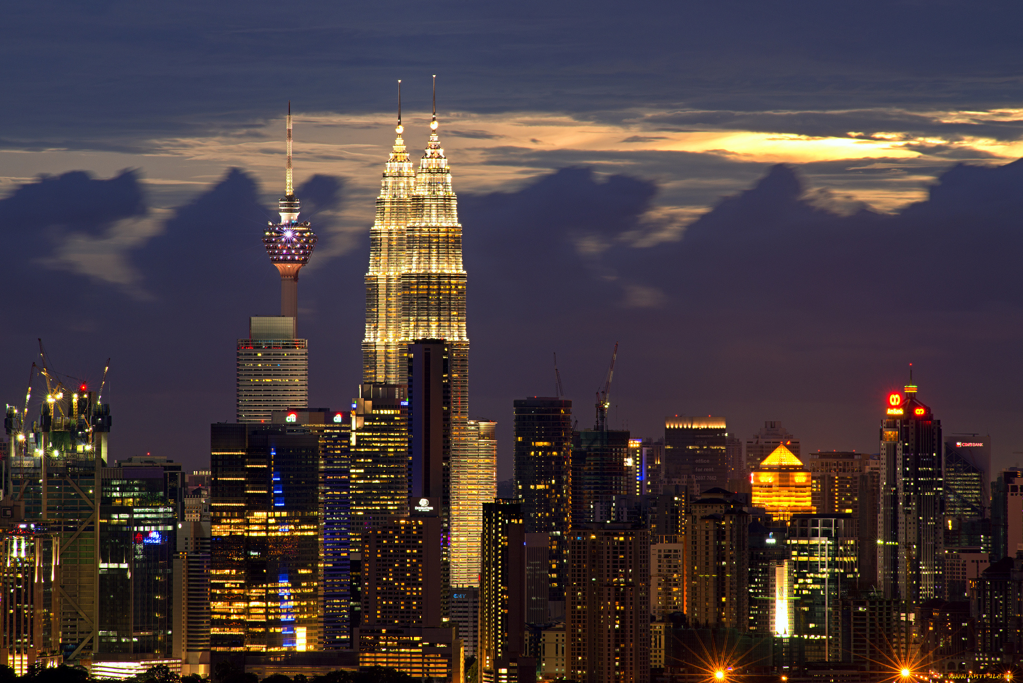 kuala, lumpur, , malaysia, города, куала-лумпур, , малайзия, kuala, lumpur, malaysia, куала-лумпур, ночной, город, здания, небоскрёбы
