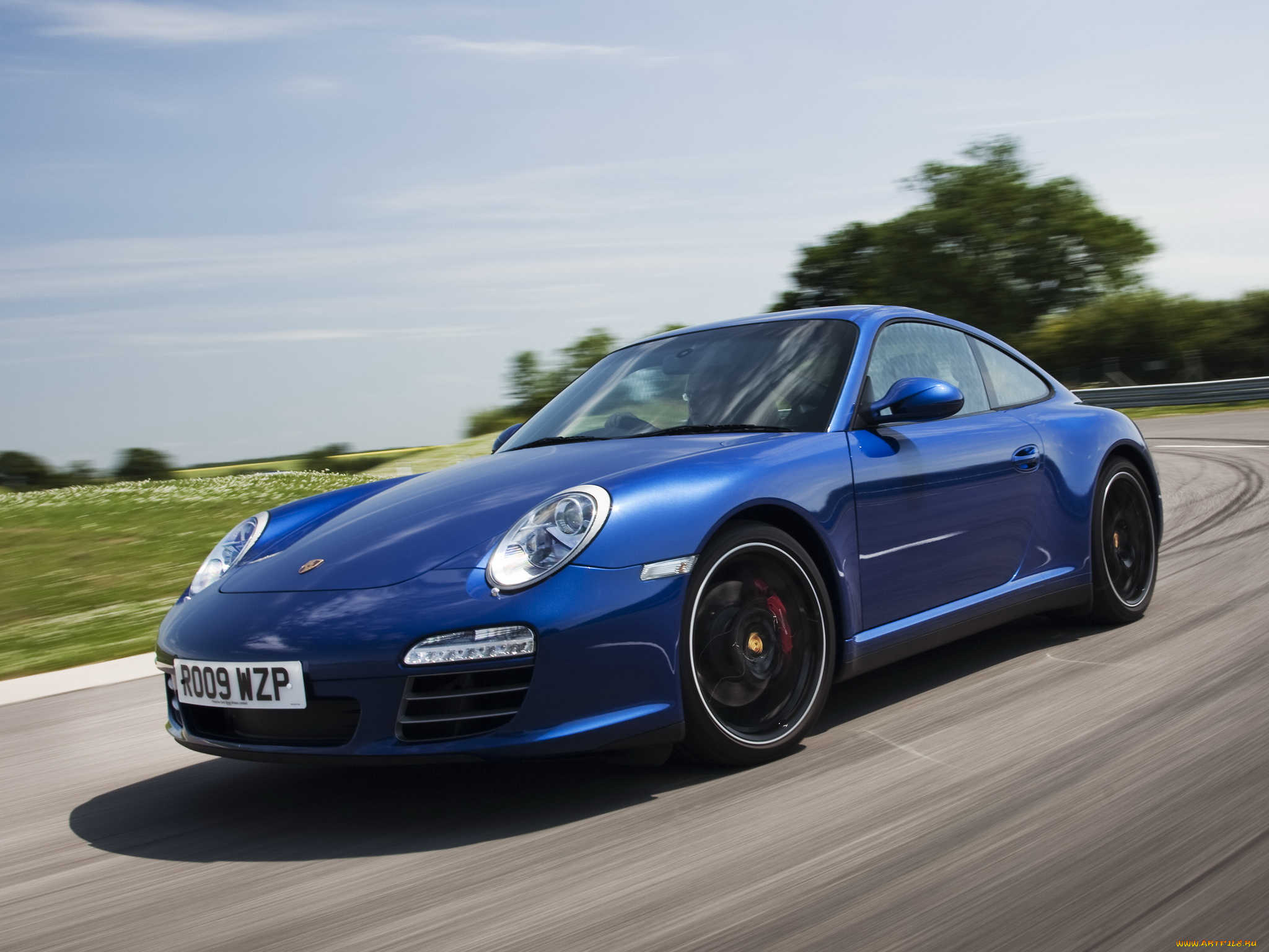 автомобили, porsche, 997, 2008г, 911, carrera, s, синий, uk-spec, coupe