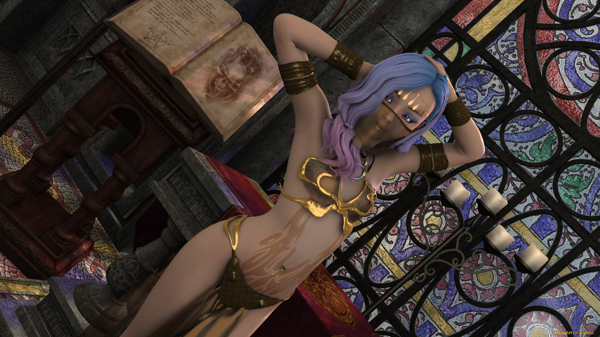 3д, графика, фантазия, , fantasy, девушка, взгляд, фон