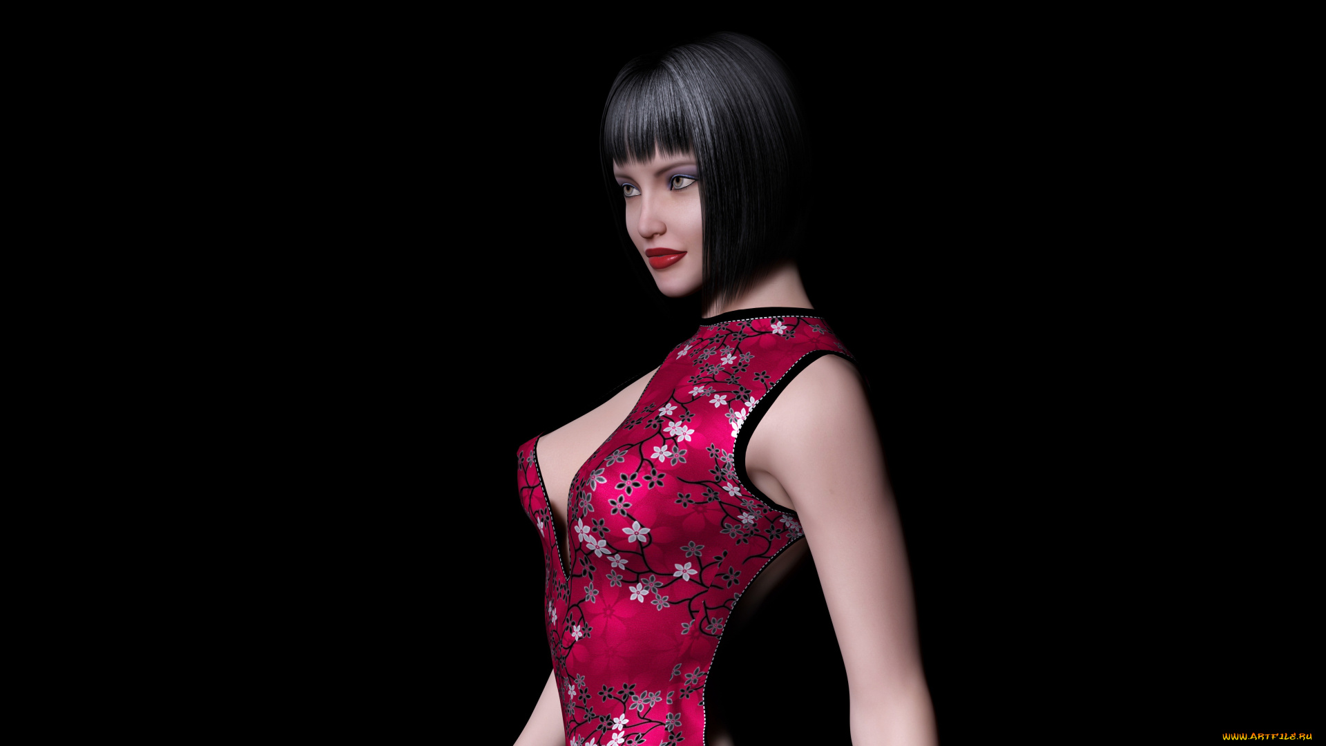 3д, графика, люди, , people, девушка, взгляд, фон